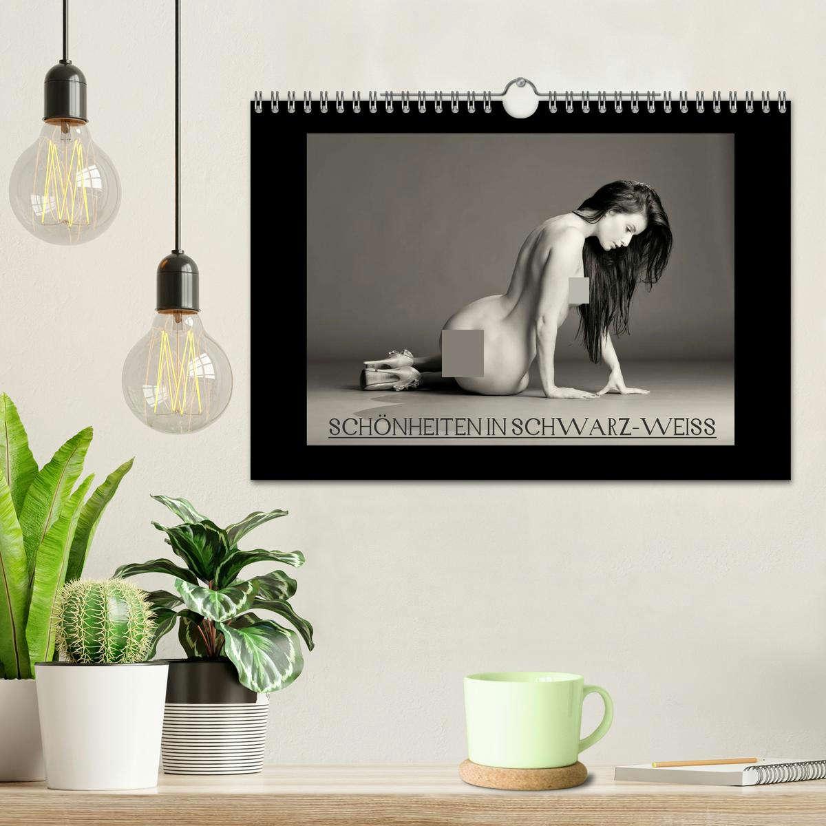 Beispielinhalt (Bild) Schönheiten in schwarz-weiss (Wandkalender 2026 DIN A4 quer), CALVENDO Monatskalender