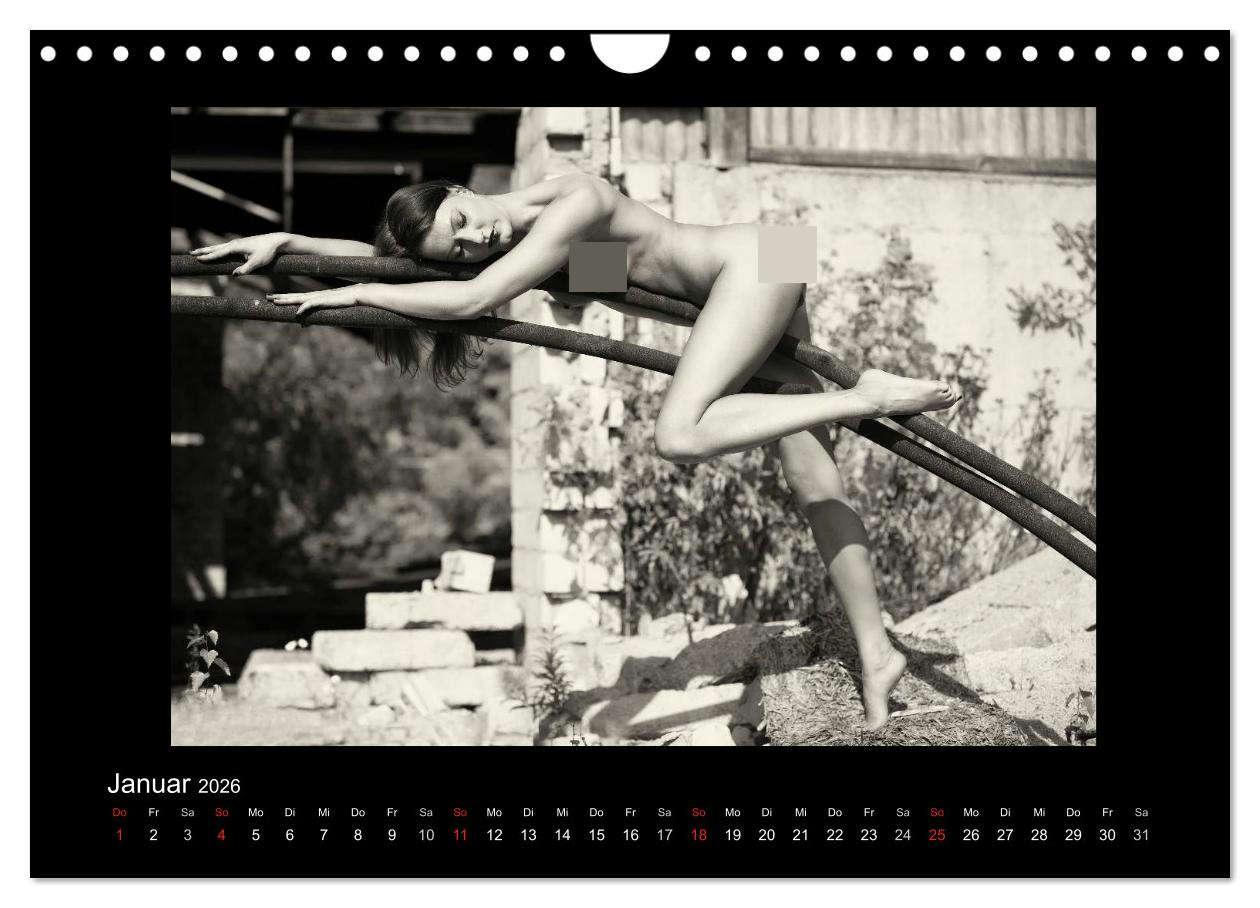 Beispielinhalt (Bild) Schönheiten in schwarz-weiss (Wandkalender 2026 DIN A4 quer), CALVENDO Monatskalender