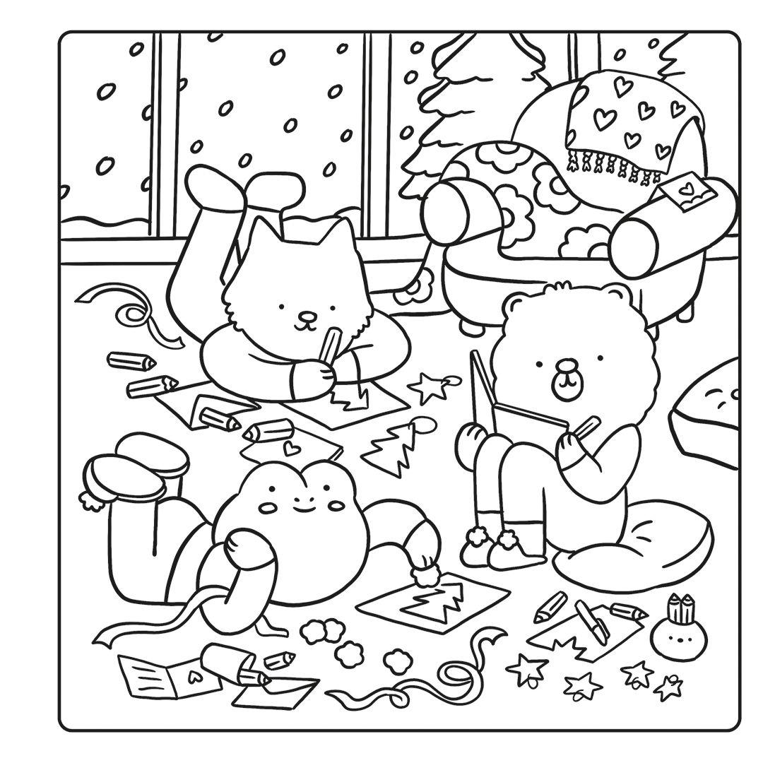 Beispielinhalt (Bild) Cosy Coloring - Cute Christmas