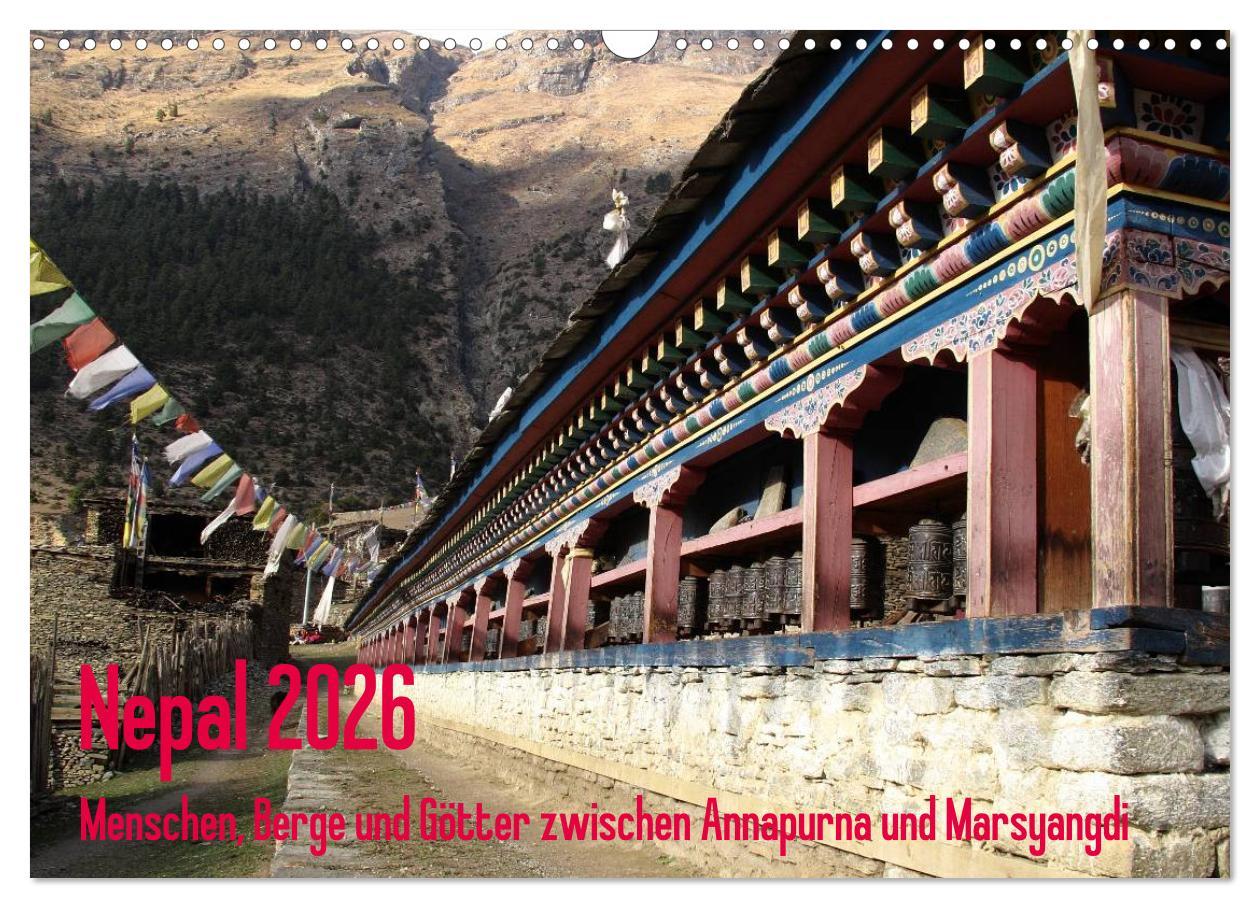 Vorderes Coverbild Nepal 2026 Menschen, Berge und Götter zwischen Annapurna und Marsyangdi (Wandkalender 2026 DIN A3 quer), CALVENDO Monatskalender