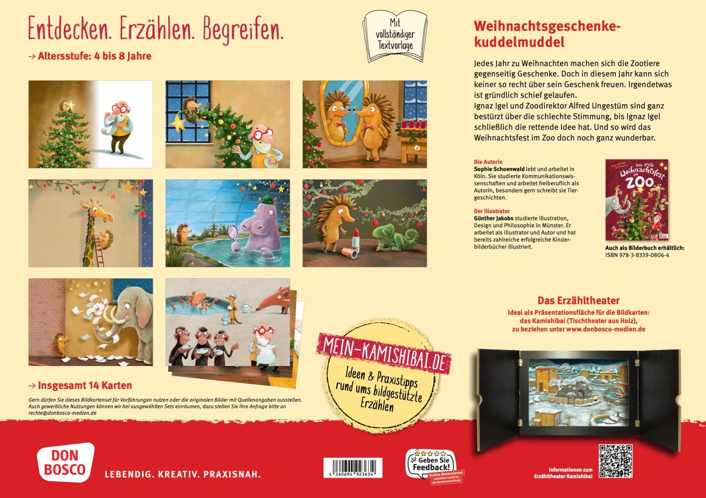 Beispielinhalt (Bild) Das große Weihnachtsfest im Zoo. Kamishibai Bildkartenset