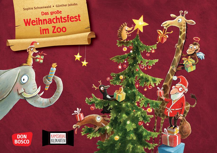 Vorderes Coverbild Das große Weihnachtsfest im Zoo. Kamishibai Bildkartenset