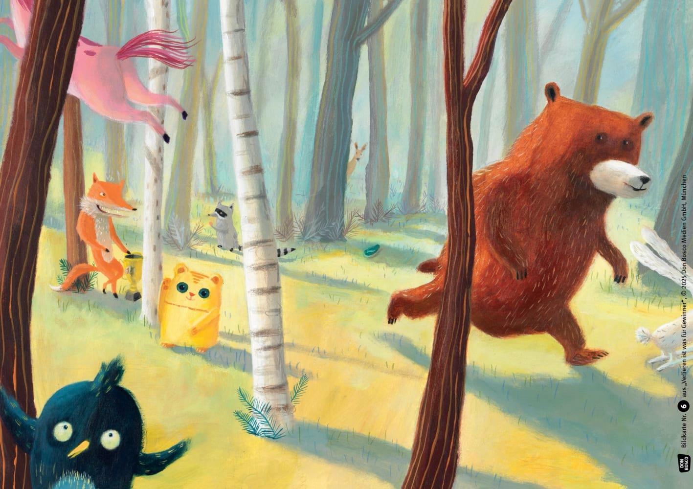 Beispielinhalt (Bild) Verlieren ist was für Gewinner. Kamishibai Bildkartenset