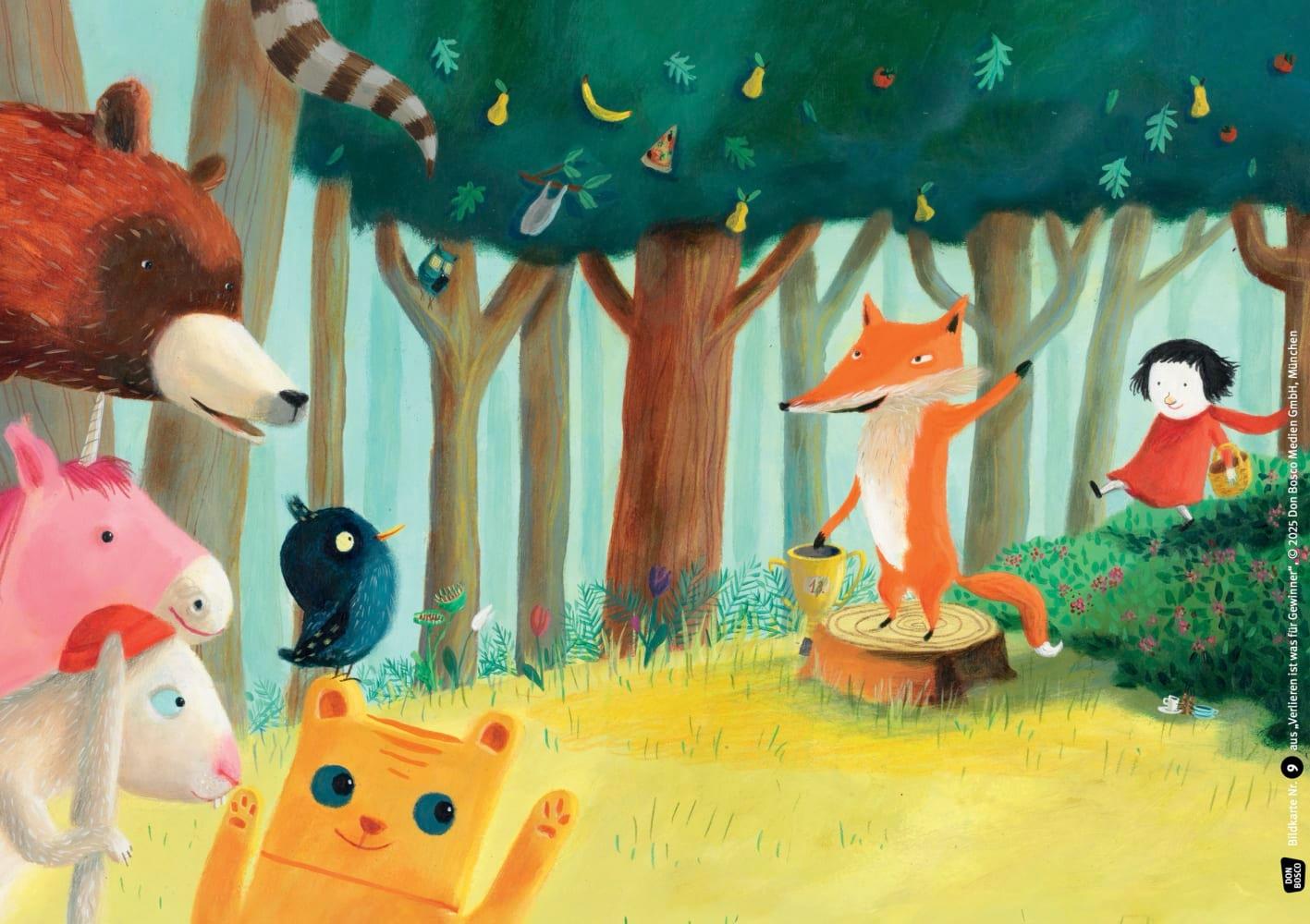 Beispielinhalt (Bild) Verlieren ist was für Gewinner. Kamishibai Bildkartenset