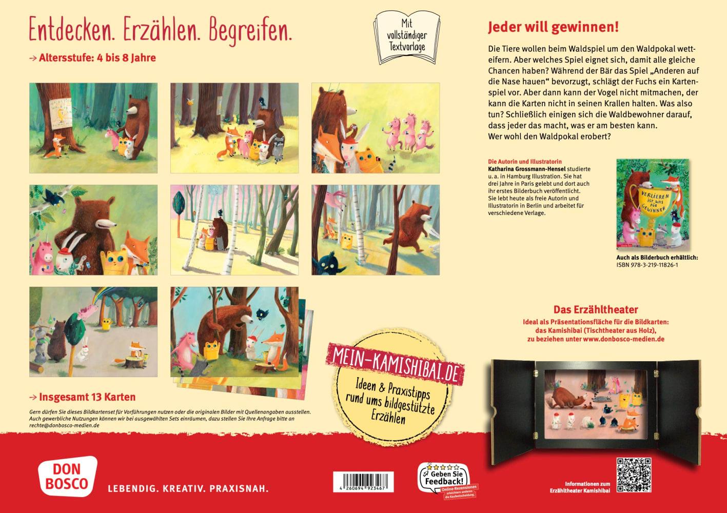 Beispielinhalt (Bild) Verlieren ist was für Gewinner. Kamishibai Bildkartenset