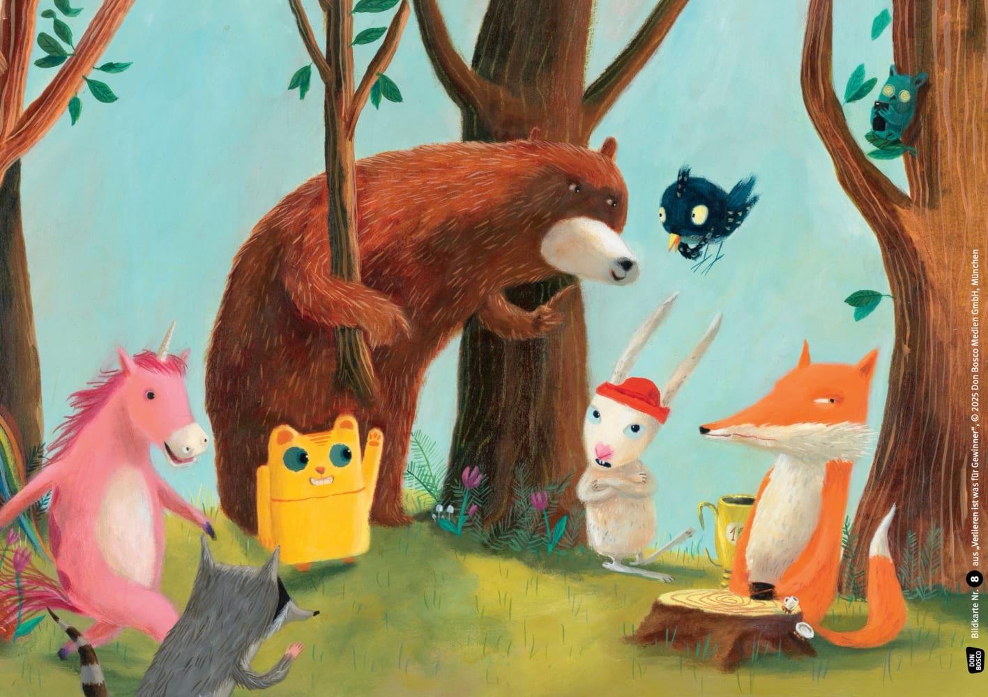 Beispielinhalt (Bild) Verlieren ist was für Gewinner. Kamishibai Bildkartenset