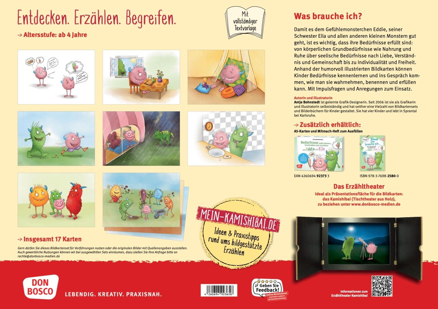 Beispielinhalt (Bild) Eddie und Ella. Bedürfnisse wahrnehmen, erkennen und benennen. Kamishibai Bildkartenset