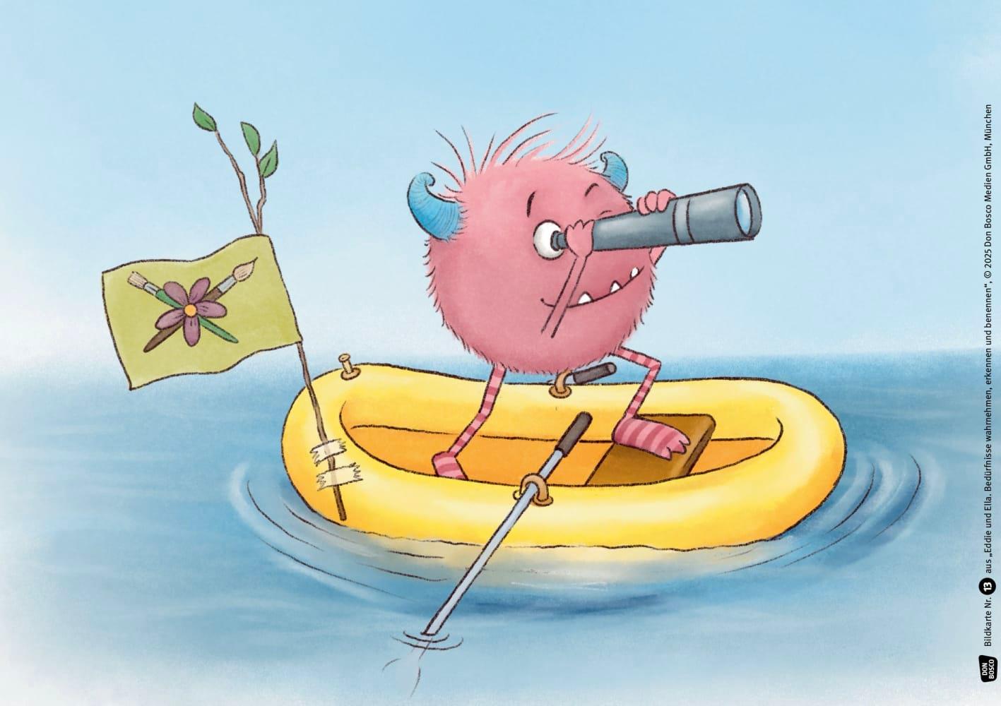 Beispielinhalt (Bild) Eddie und Ella. Bedürfnisse wahrnehmen, erkennen und benennen. Kamishibai Bildkartenset