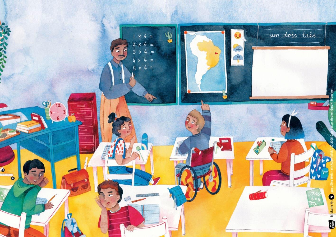 Beispielinhalt (Bild) Eine Welt - ein Augenblick. Kamishibai Bildkartenset