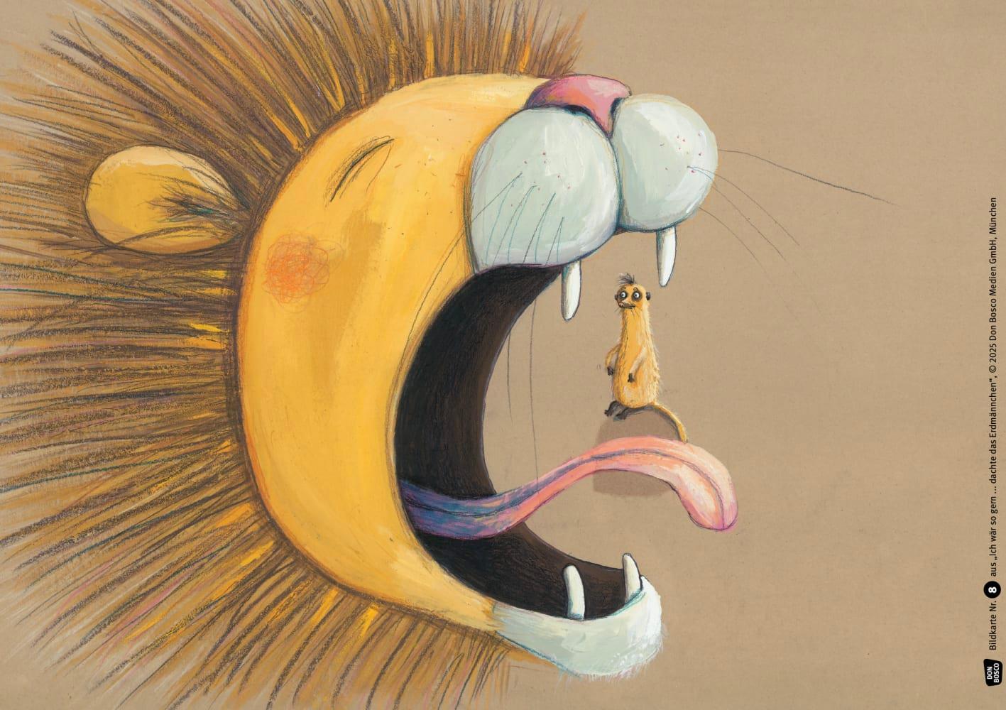 Beispielinhalt (Bild) Ich wär so gern ... dachte das Erdmännchen. Kamishibai Bildkartenset