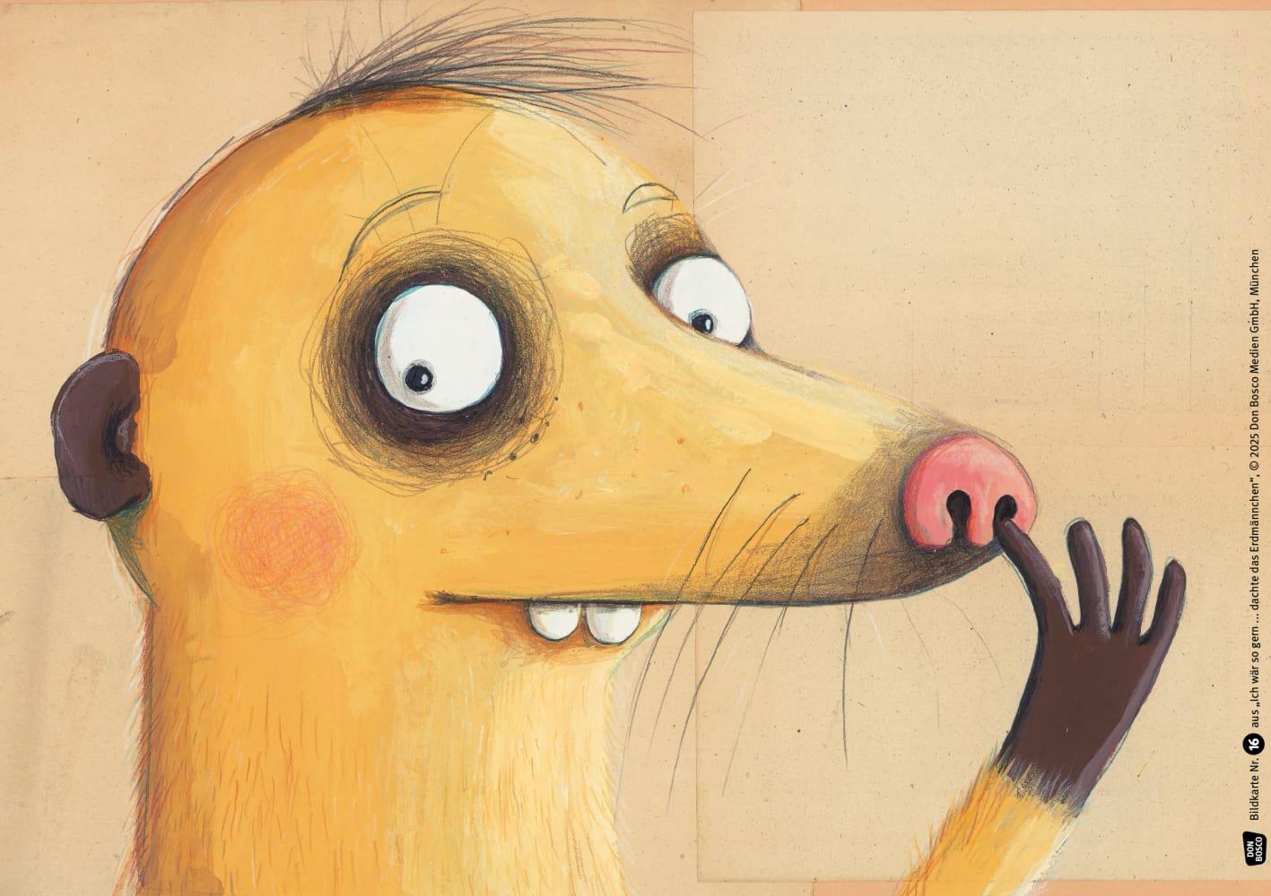 Beispielinhalt (Bild) Ich wär so gern ... dachte das Erdmännchen. Kamishibai Bildkartenset