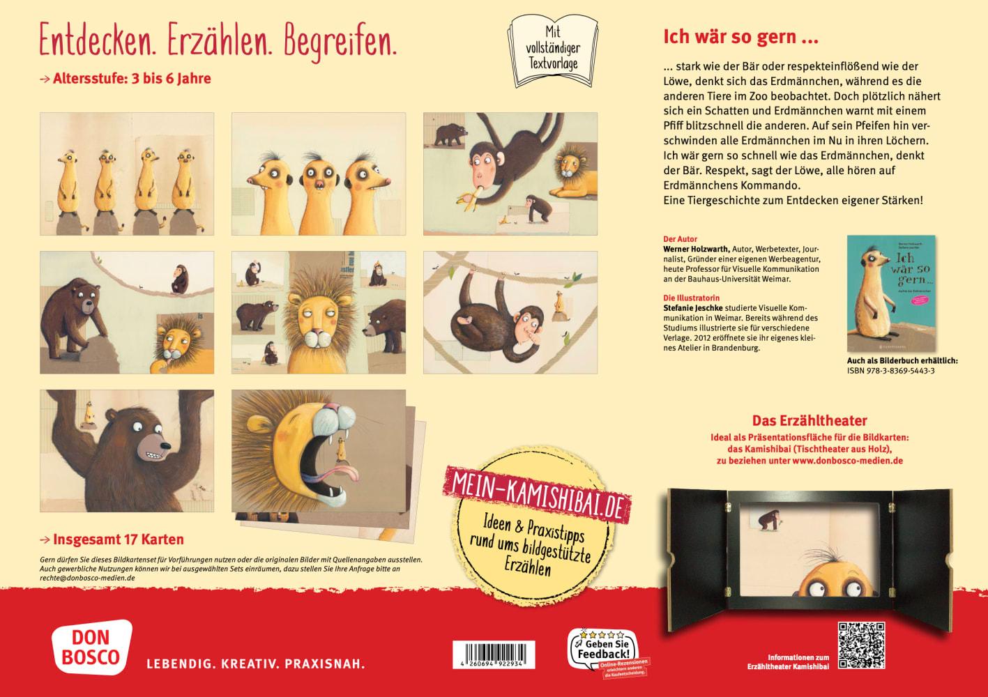 Beispielinhalt (Bild) Ich wär so gern ... dachte das Erdmännchen. Kamishibai Bildkartenset