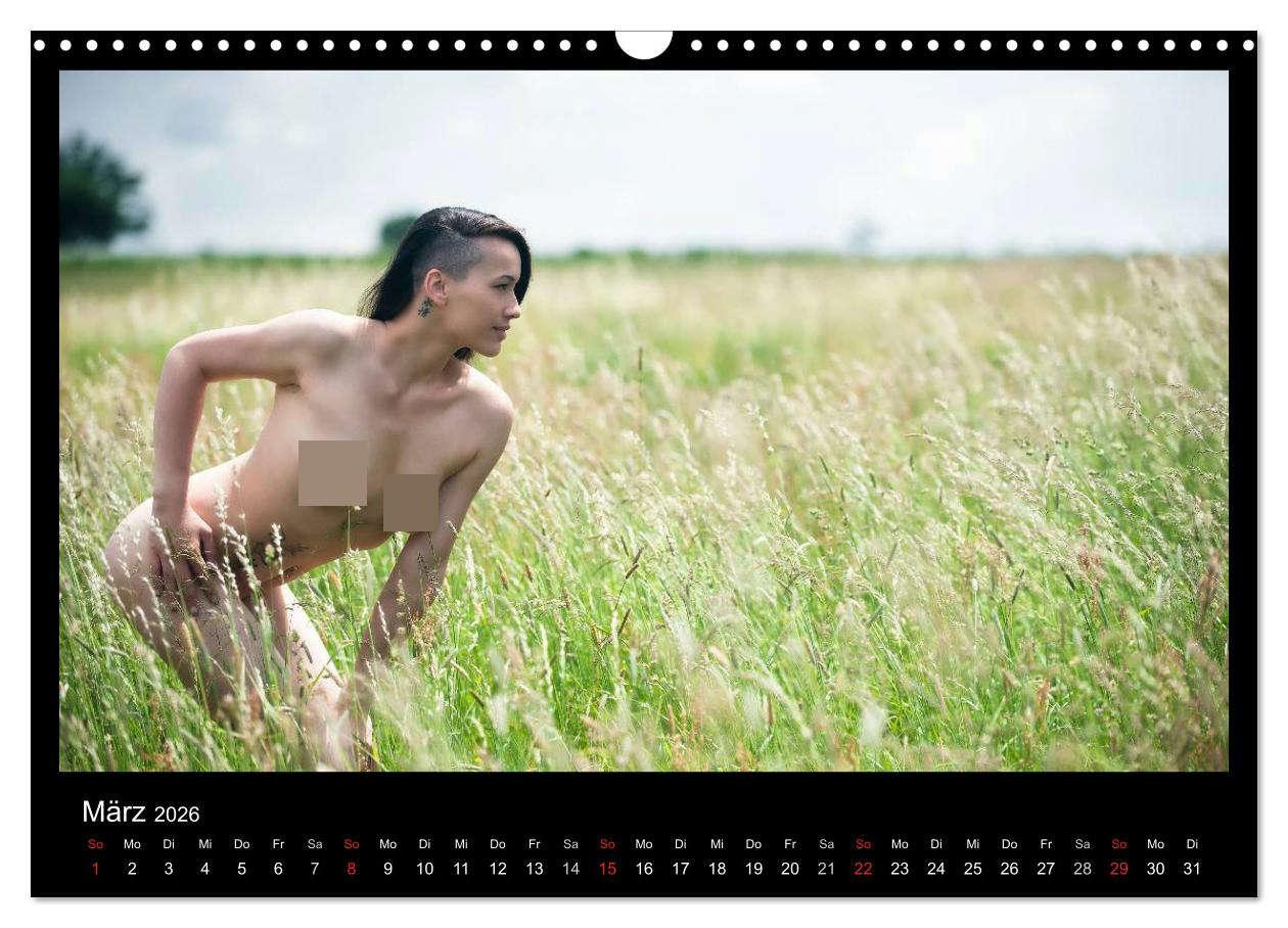 Beispielinhalt (Bild) Outdoor Aktkalender 2026 (Wandkalender 2026 DIN A3 quer), CALVENDO Monatskalender