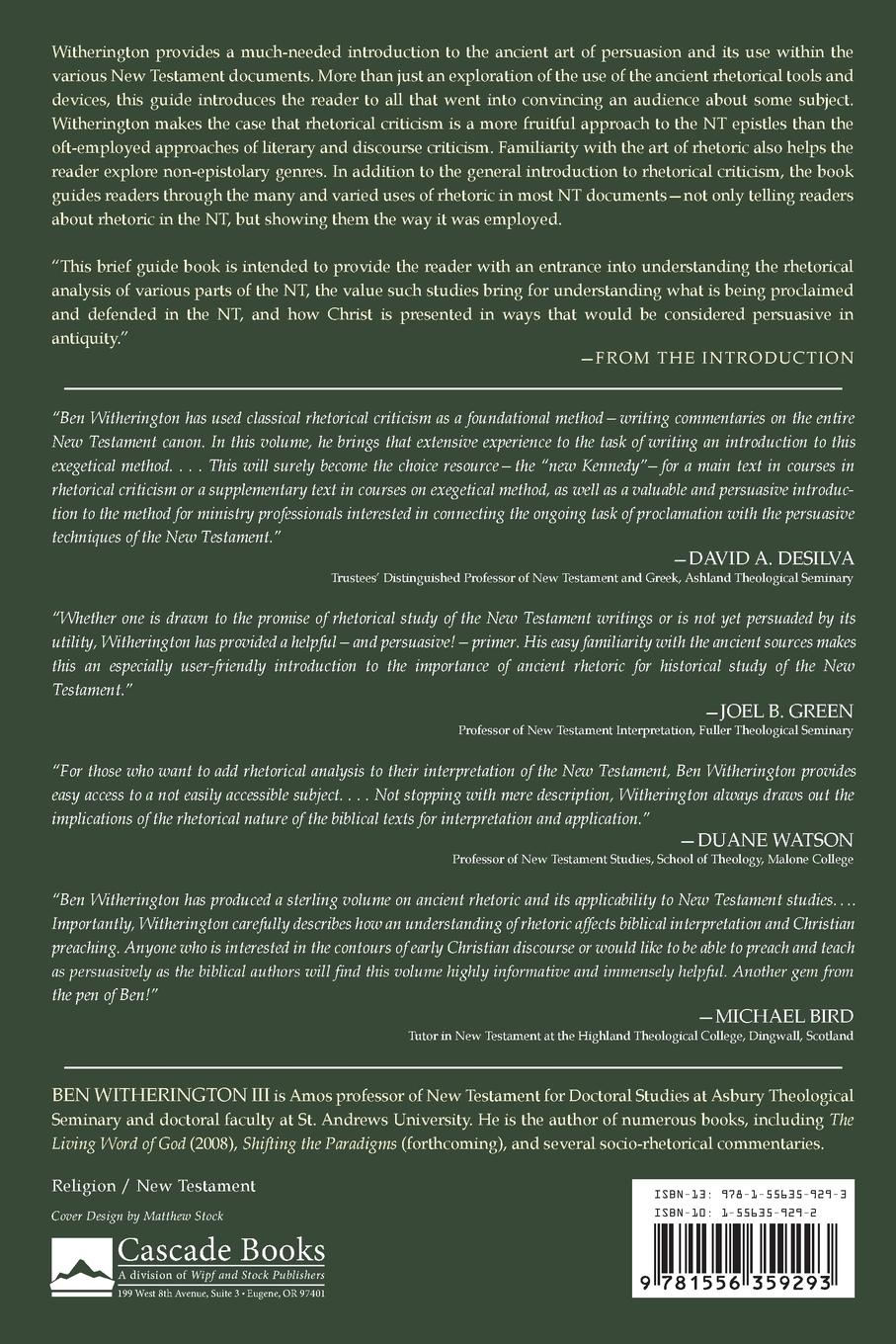 Rückseitencover New Testament Rhetoric