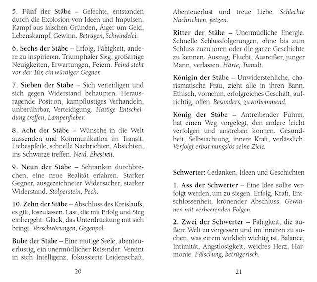 Beispielinhalt (Bild) Vintage Tarot 1909