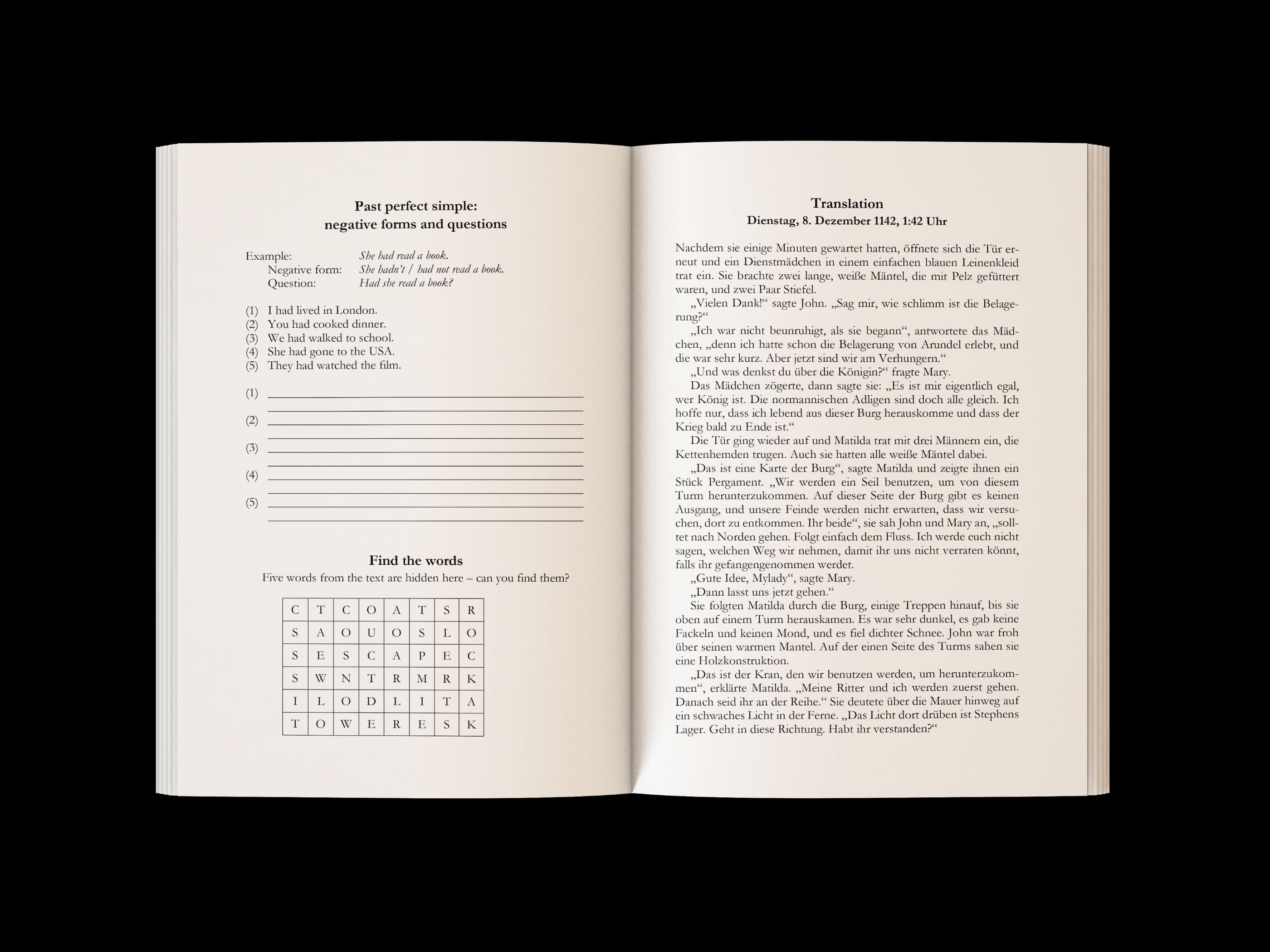 Beispielinhalt (Bild) Englisch Kurzgeschichten 7. Klasse | Mit der Zeitmaschine ins alte England | Inkl. Vokabeln, Grammatik, Übungen & Audios | Von Didaktikern entwickelt