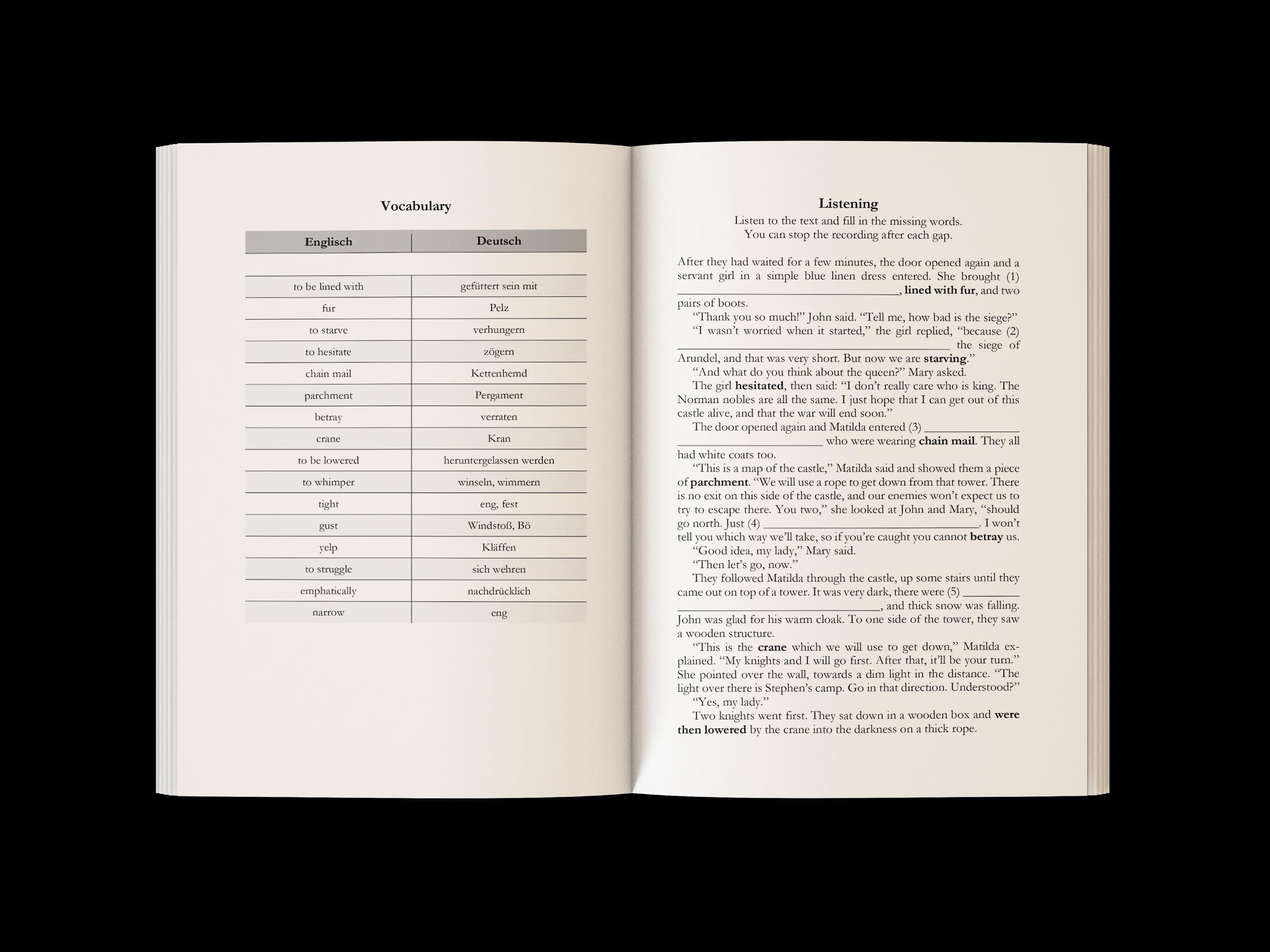 Beispielinhalt (Bild) Englisch Kurzgeschichten 7. Klasse | Mit der Zeitmaschine ins alte England | Inkl. Vokabeln, Grammatik, Übungen & Audios | Von Didaktikern entwickelt