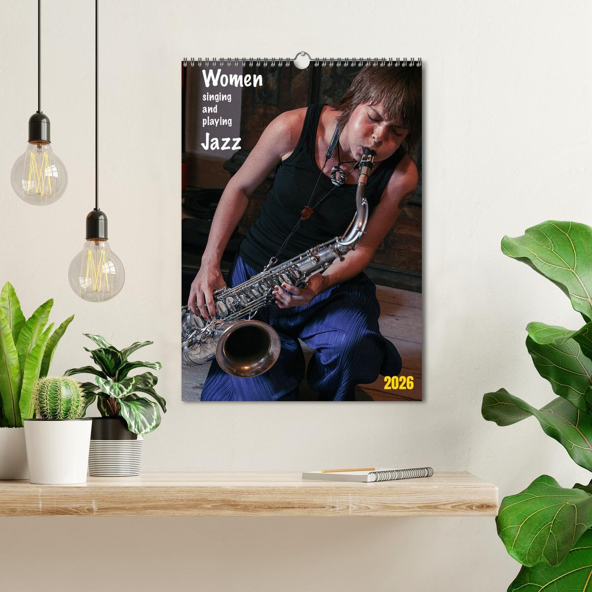 Beispielinhalt (Bild) Women singing and playing Jazz (Wandkalender 2026 DIN A3 hoch), CALVENDO Monatskalender