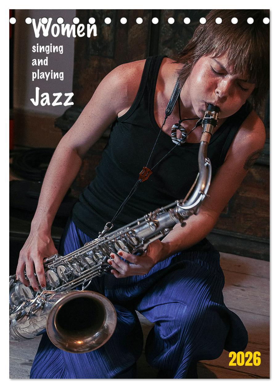 Vorderes Coverbild Women singing and playing Jazz (Tischkalender 2026 DIN A5 hoch), CALVENDO Monatskalender