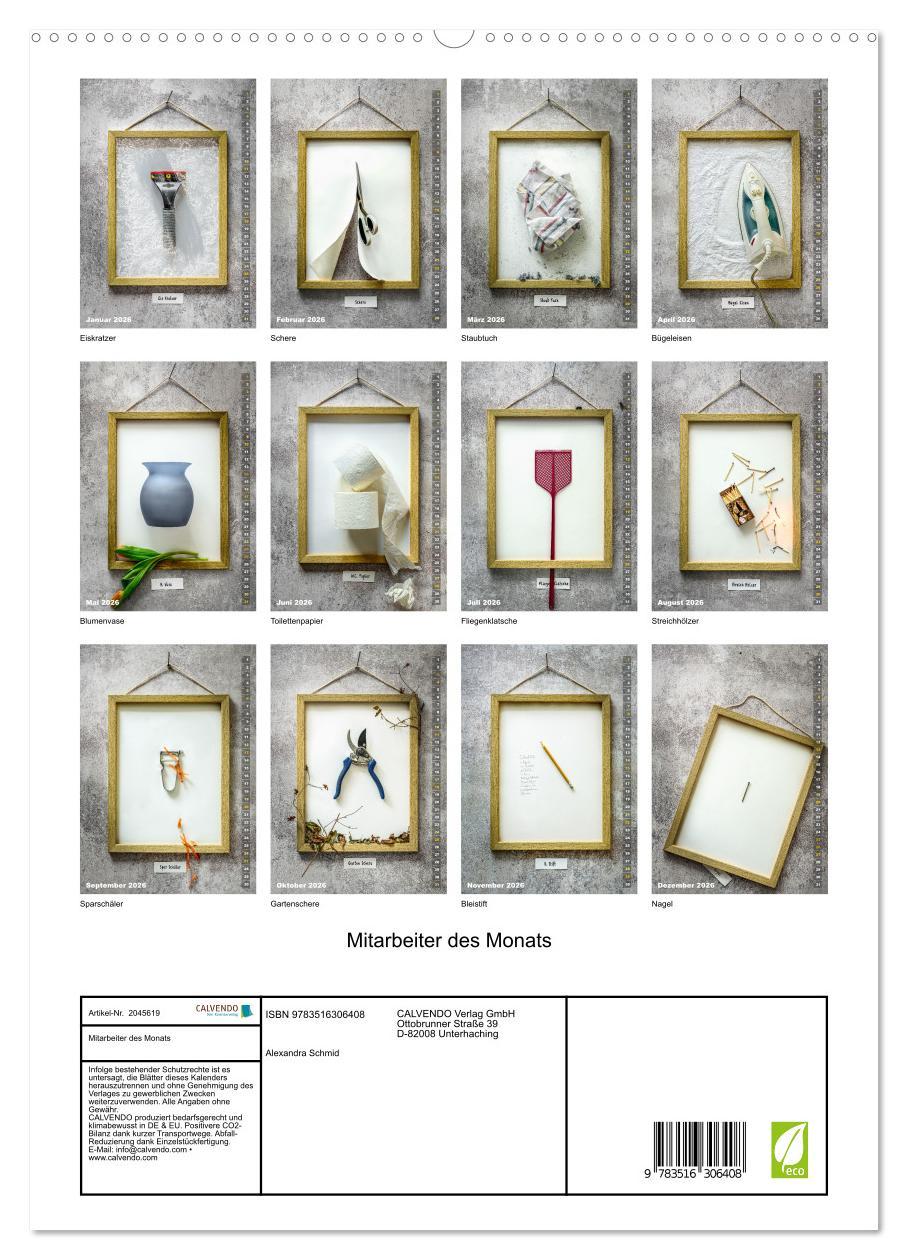 Beispielinhalt (Bild) Mitarbeiter des Monats (hochwertiger Premium Wandkalender 2026 DIN A2 hoch), Kunstdruck in Hochglanz