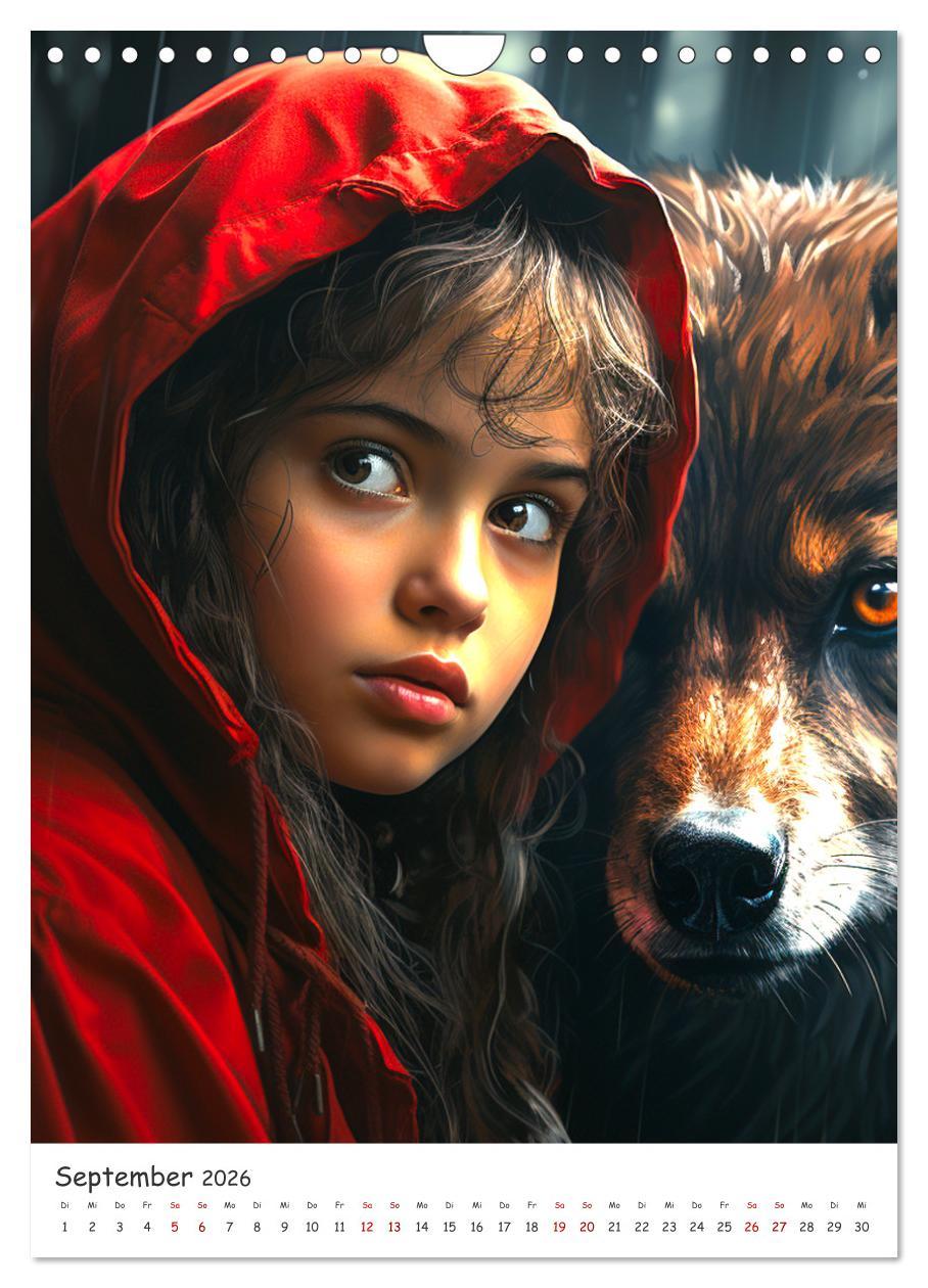 Beispielinhalt (Bild) Deutsche Märchen (Wandkalender 2026 DIN A4 hoch), CALVENDO Monatskalender