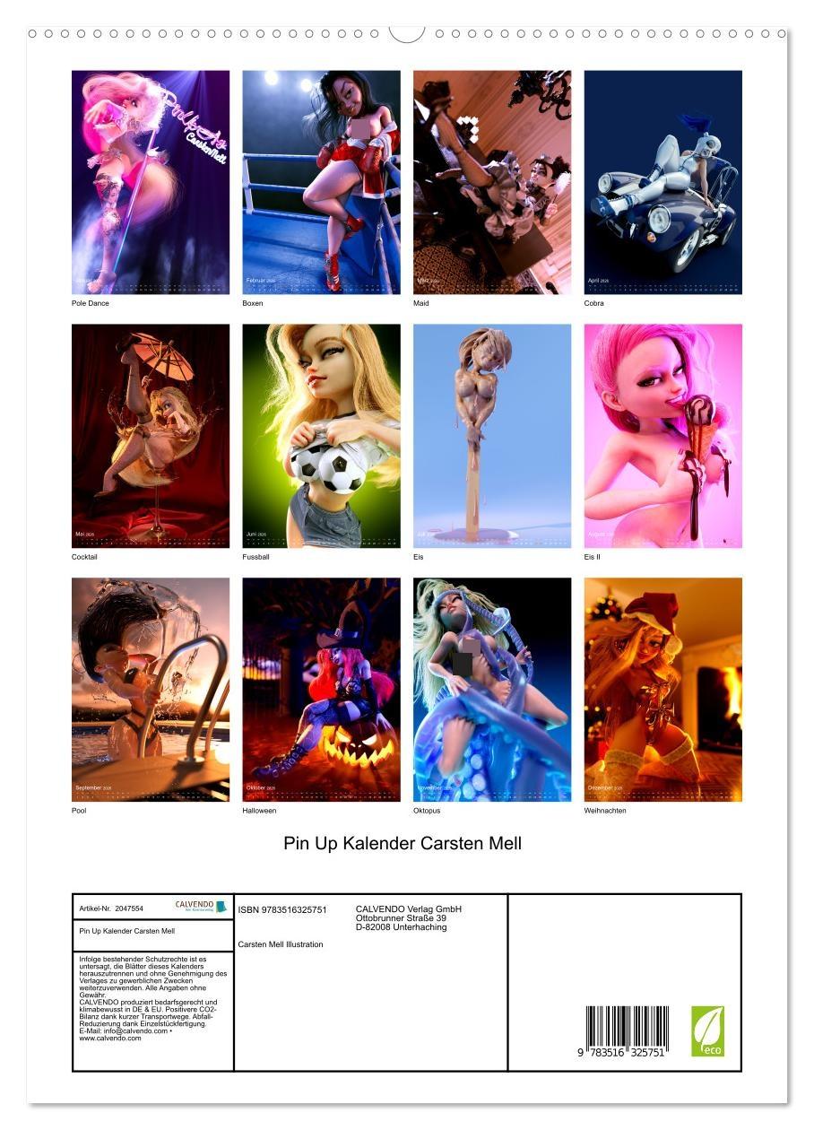 Beispielinhalt (Bild) Pin Up Kalender Carsten Mell (hochwertiger Premium Wandkalender 2026 DIN A2 hoch), Kunstdruck in Hochglanz