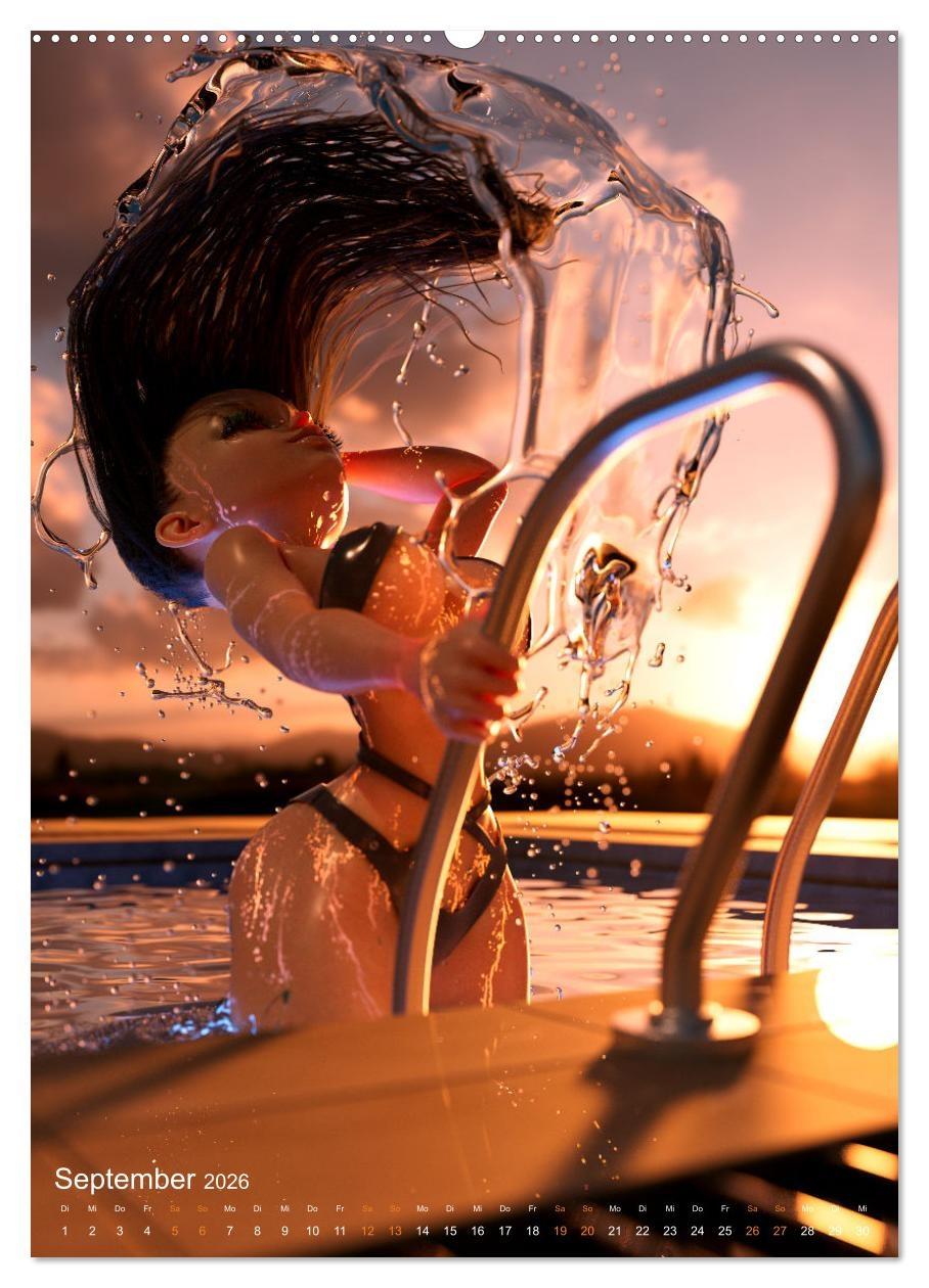 Beispielinhalt (Bild) Pin Up Kalender Carsten Mell (hochwertiger Premium Wandkalender 2026 DIN A2 hoch), Kunstdruck in Hochglanz