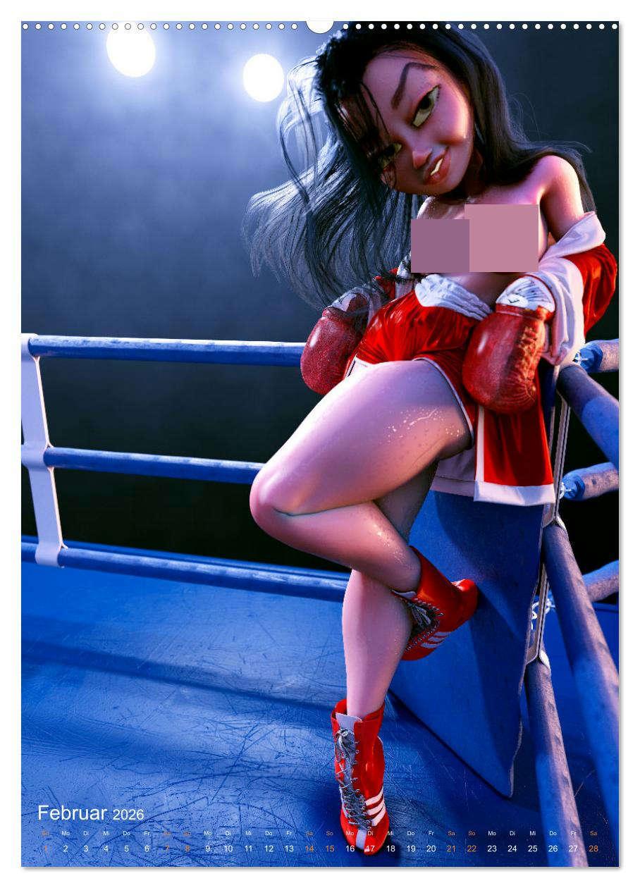 Beispielinhalt (Bild) Pin Up Kalender Carsten Mell (Wandkalender 2026 DIN A2 hoch), CALVENDO Monatskalender