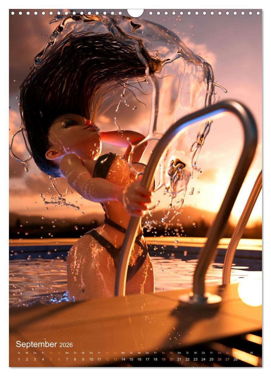 Beispielinhalt (Bild) Pin Up Kalender Carsten Mell (Wandkalender 2026 DIN A3 hoch), CALVENDO Monatskalender