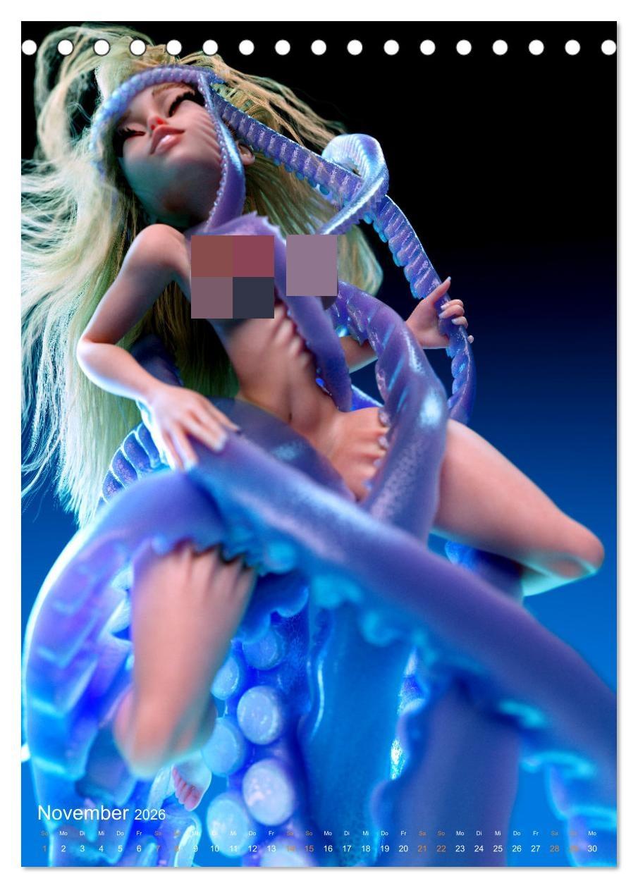 Beispielinhalt (Bild) Pin Up Kalender Carsten Mell (Tischkalender 2026 DIN A5 hoch), CALVENDO Monatskalender