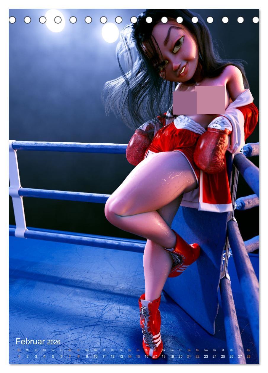 Beispielinhalt (Bild) Pin Up Kalender Carsten Mell (Tischkalender 2026 DIN A5 hoch), CALVENDO Monatskalender