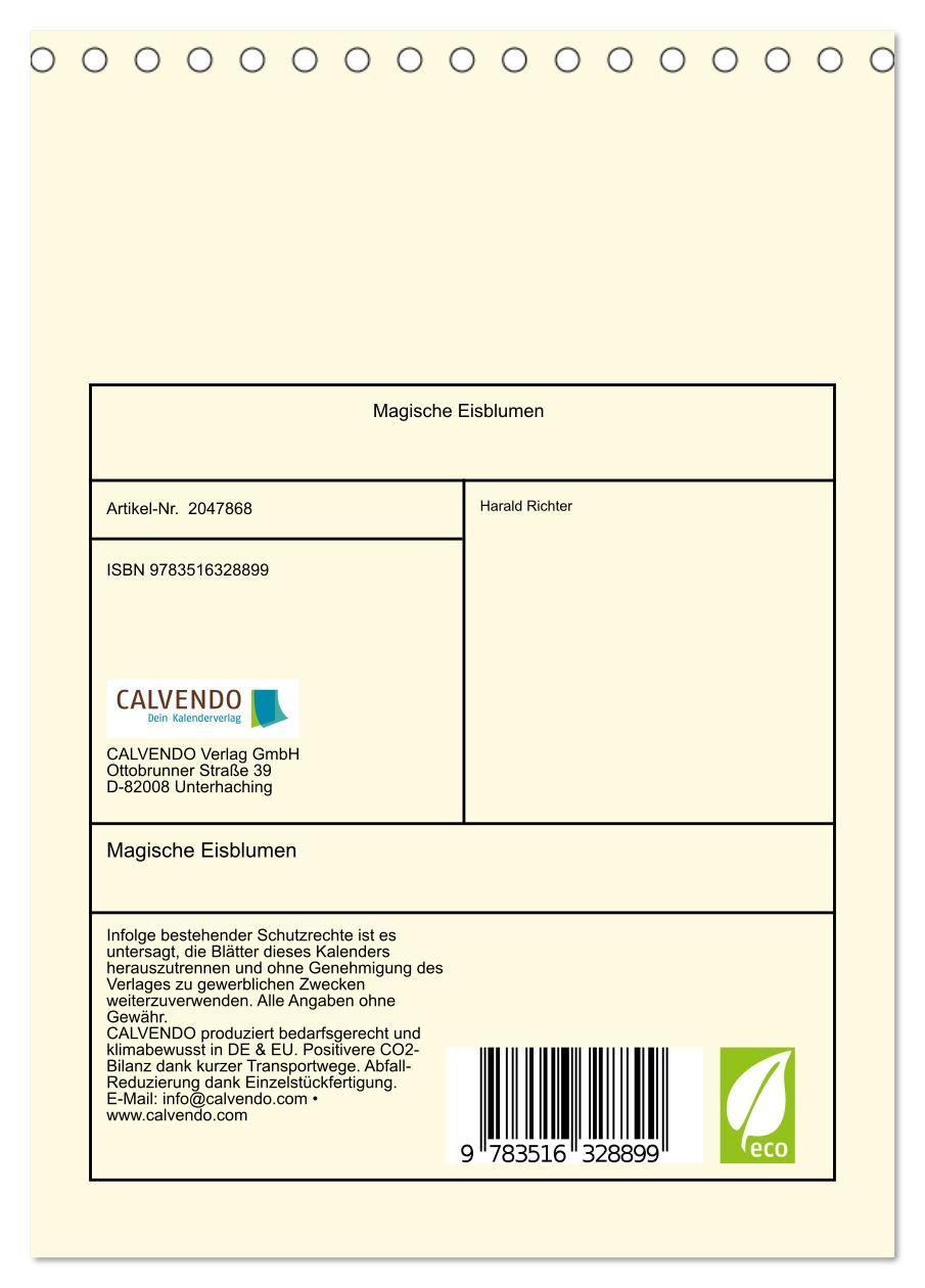 Beispielinhalt (Bild) Magische Eisblumen (Tischkalender 2026 DIN A5 hoch), CALVENDO Monatskalender