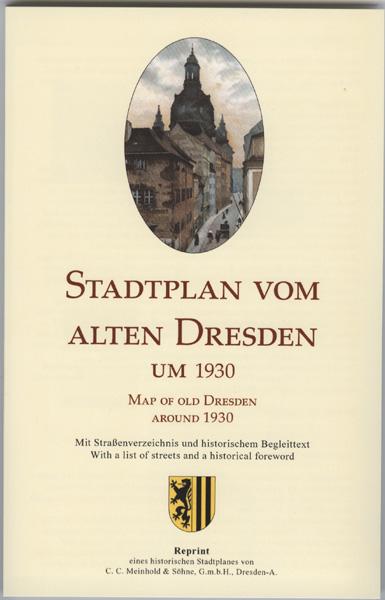 Vorderes Coverbild Stadtplan vom alten Dresden um 1930 / Map of Old Dresden around 1930
