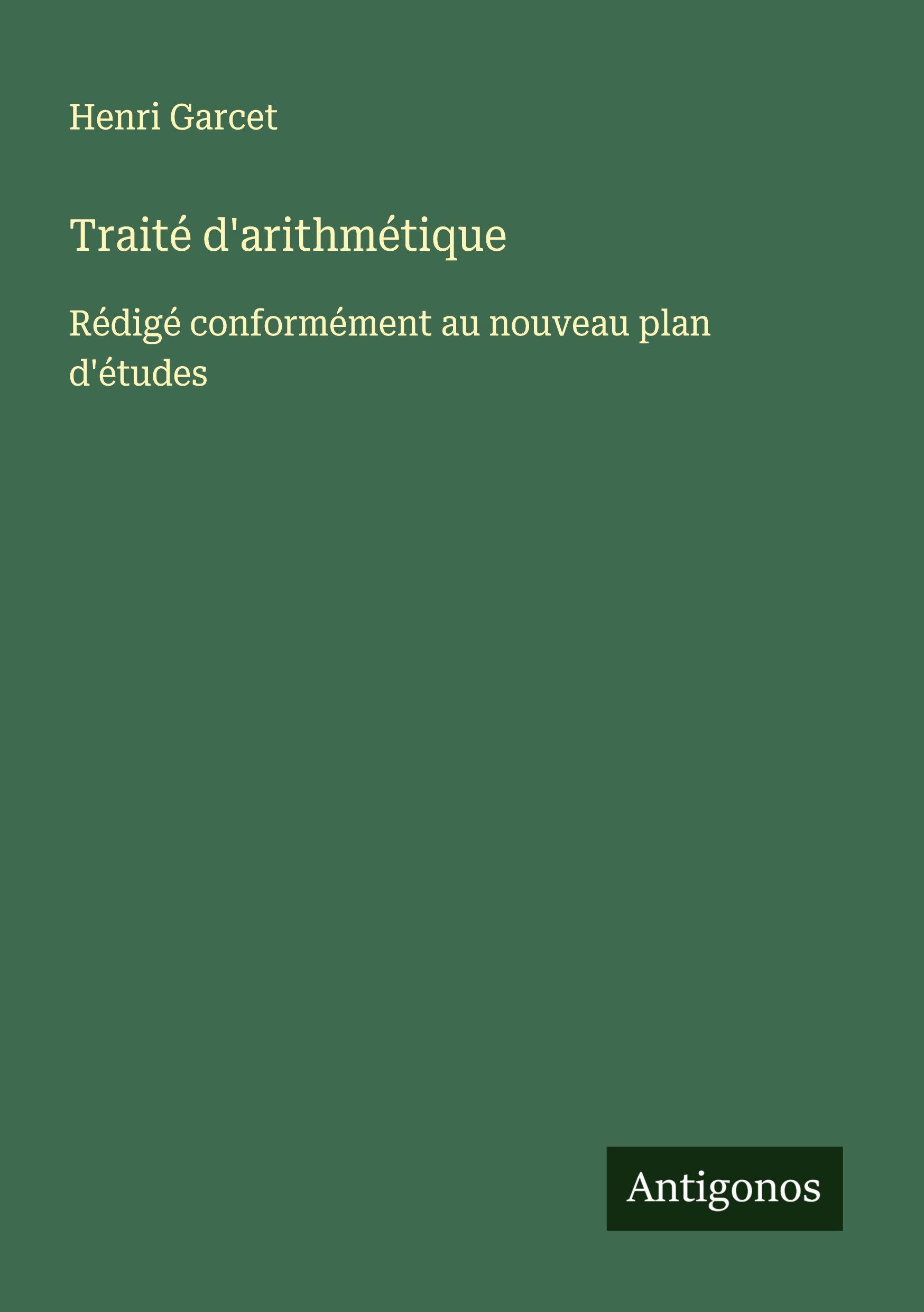 Vorderes Coverbild Traité d'arithmétique