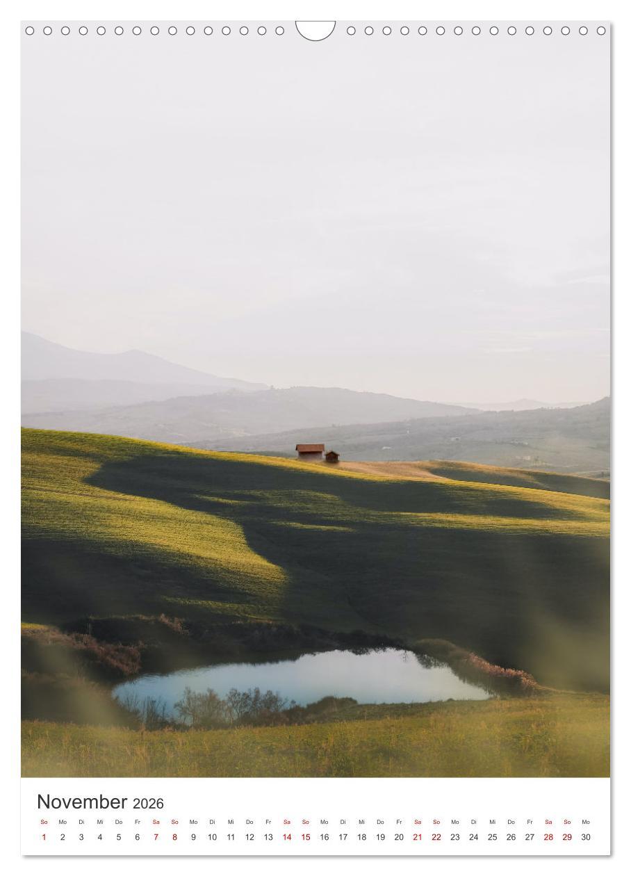Beispielinhalt (Bild) Toskana - Sonne, Wein und Kultur (Wandkalender 2026 DIN A3 hoch), CALVENDO Monatskalender