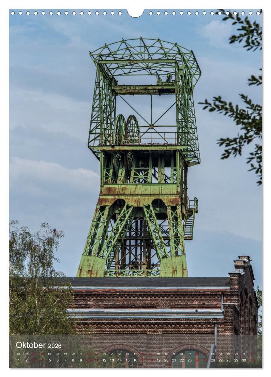 Beispielinhalt (Bild) Fördertürme im Ruhrgebiet - Skulpturen der Vergangenheit (Wandkalender 2026 DIN A3 hoch), CALVENDO Monatskalender