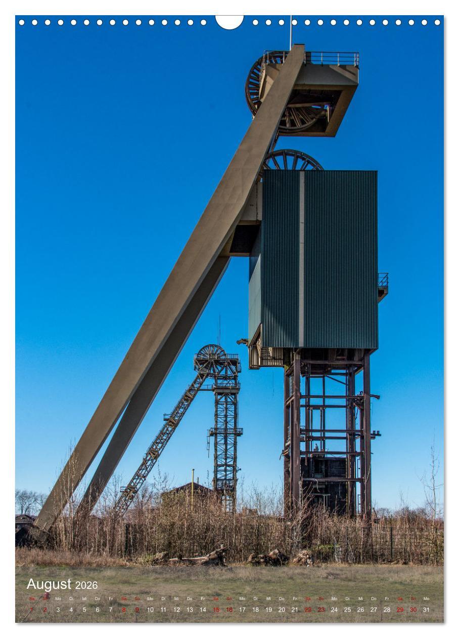 Beispielinhalt (Bild) Fördertürme im Ruhrgebiet - Skulpturen der Vergangenheit (Wandkalender 2026 DIN A3 hoch), CALVENDO Monatskalender
