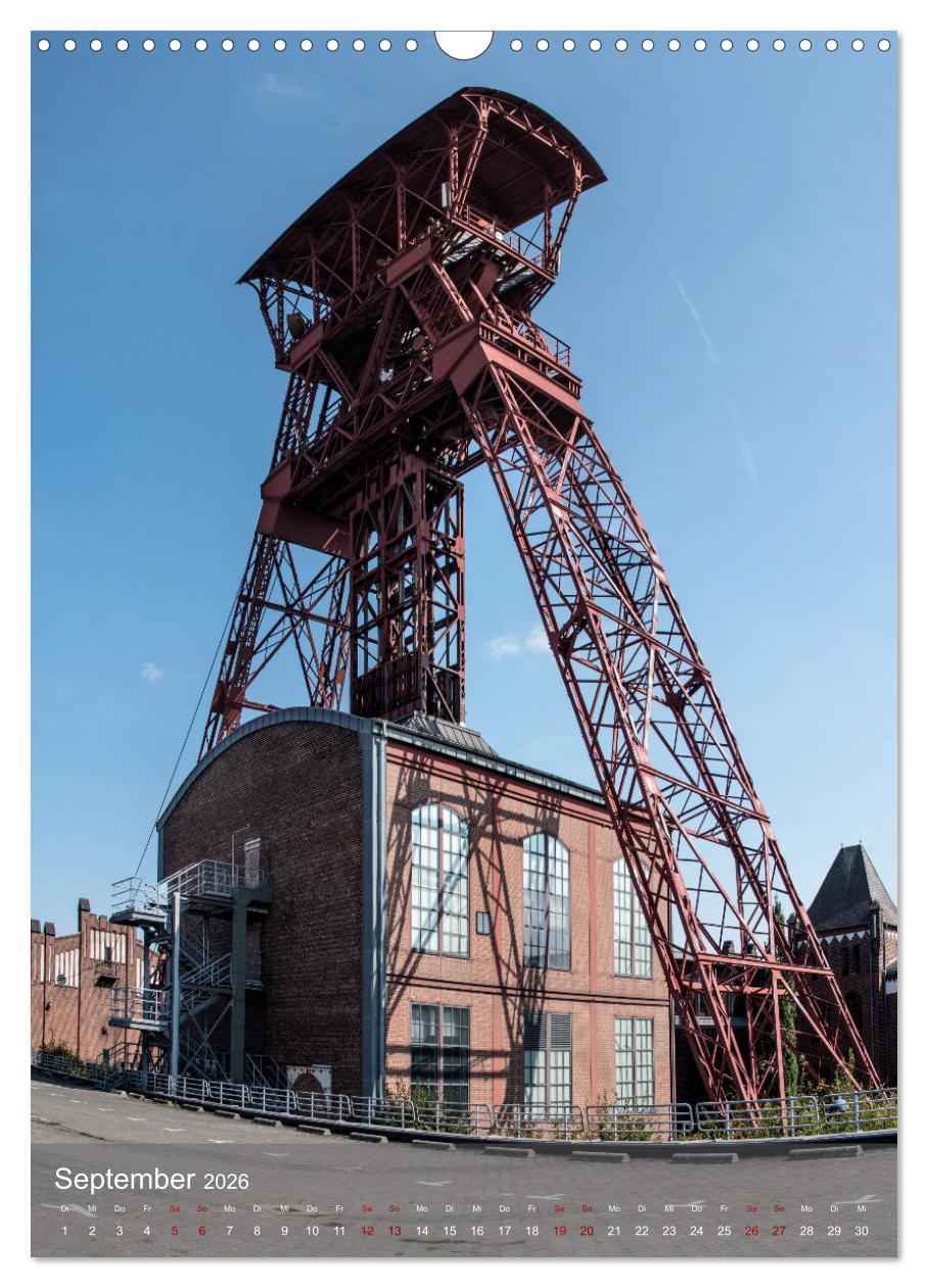 Beispielinhalt (Bild) Fördertürme im Ruhrgebiet - Skulpturen der Vergangenheit (Wandkalender 2026 DIN A3 hoch), CALVENDO Monatskalender
