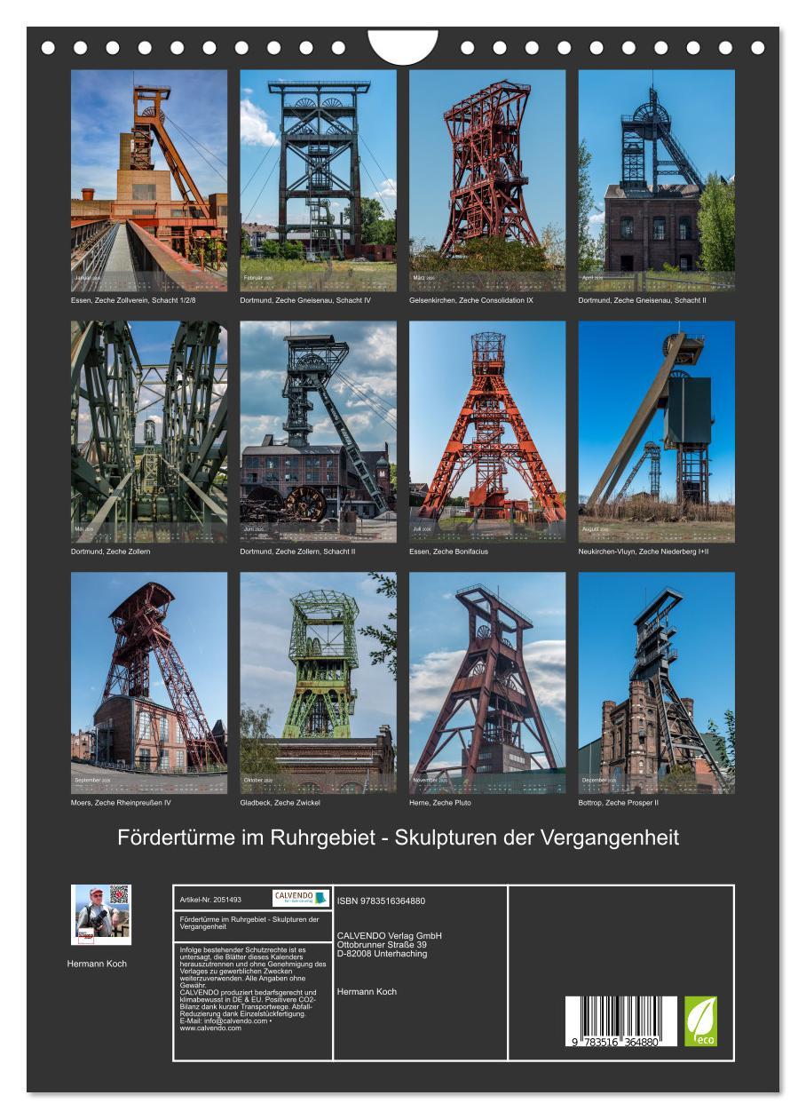 Beispielinhalt (Bild) Fördertürme im Ruhrgebiet - Skulpturen der Vergangenheit (Wandkalender 2026 DIN A4 hoch), CALVENDO Monatskalender