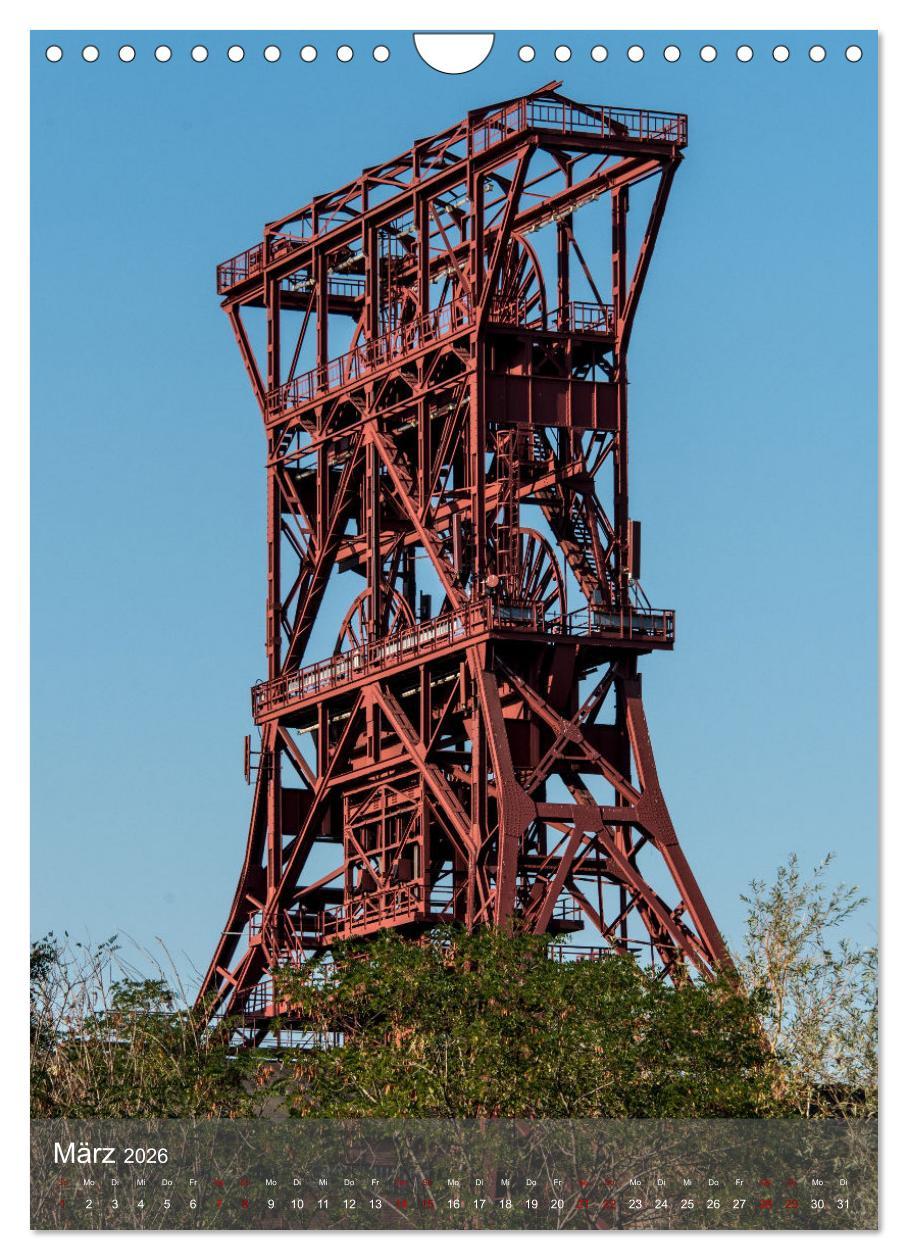 Beispielinhalt (Bild) Fördertürme im Ruhrgebiet - Skulpturen der Vergangenheit (Wandkalender 2026 DIN A4 hoch), CALVENDO Monatskalender