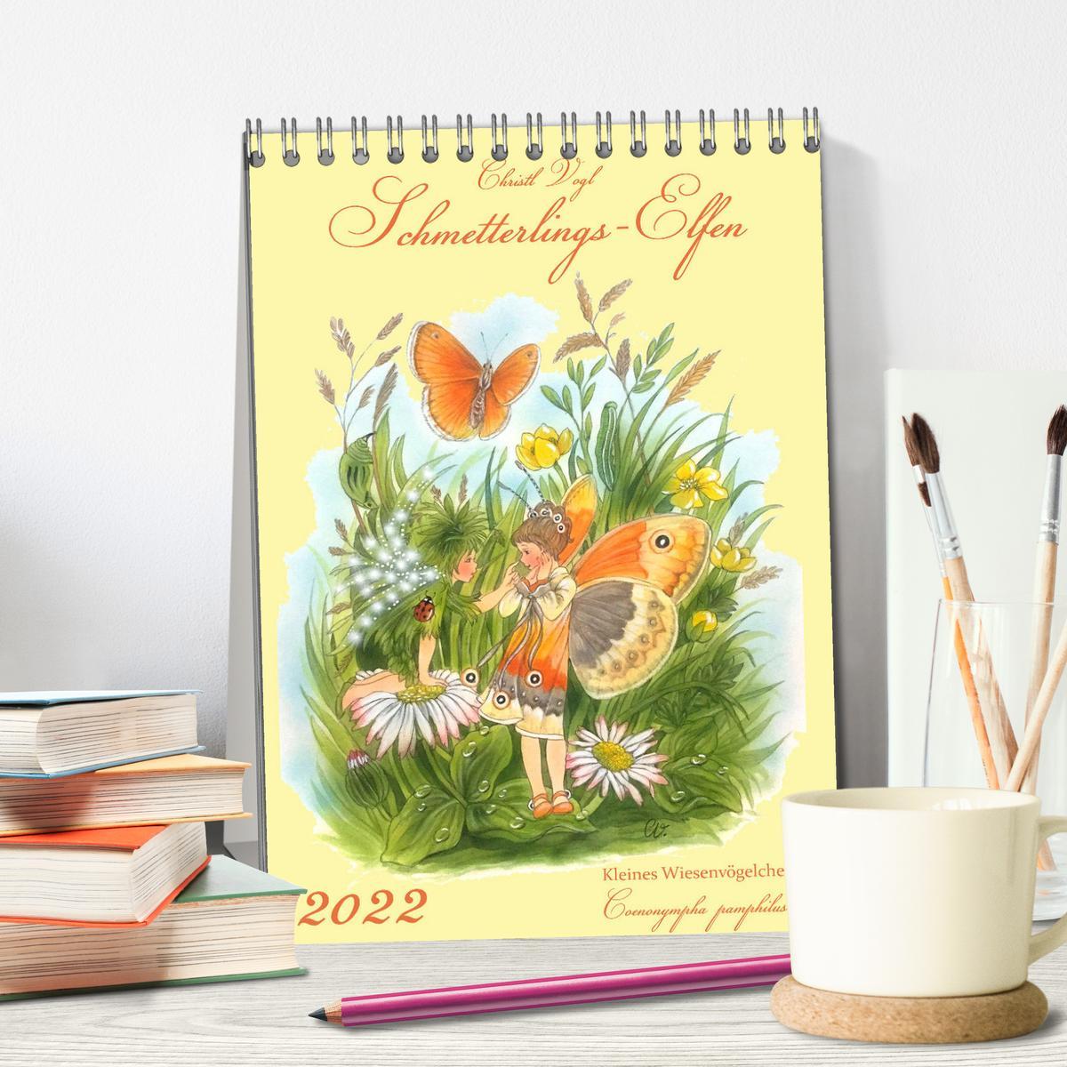 Beispielinhalt (Bild) Schmetterlings-Elfen (Tischkalender 2026 DIN A5 hoch), CALVENDO Monatskalender