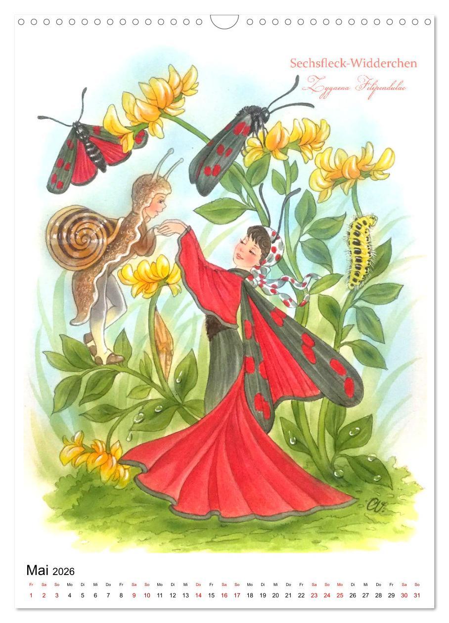 Beispielinhalt (Bild) Schmetterlings-Elfen (Wandkalender 2026 DIN A3 hoch), CALVENDO Monatskalender