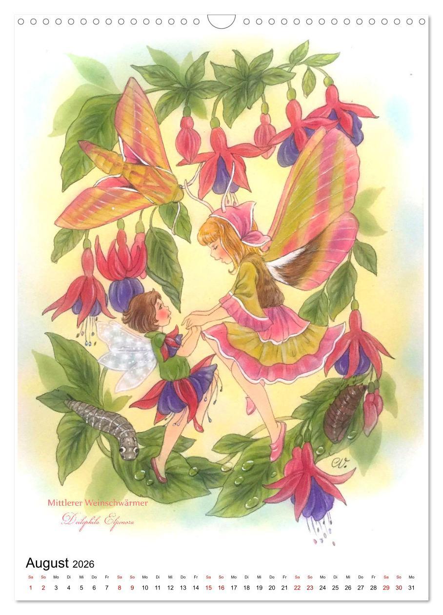 Beispielinhalt (Bild) Schmetterlings-Elfen (Wandkalender 2026 DIN A3 hoch), CALVENDO Monatskalender
