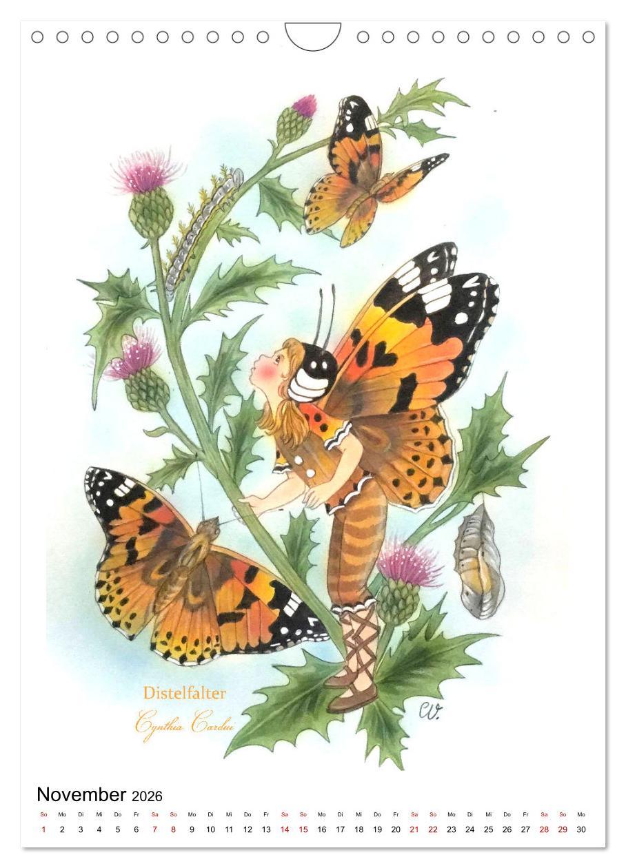 Beispielinhalt (Bild) Schmetterlings-Elfen (Wandkalender 2026 DIN A4 hoch), CALVENDO Monatskalender