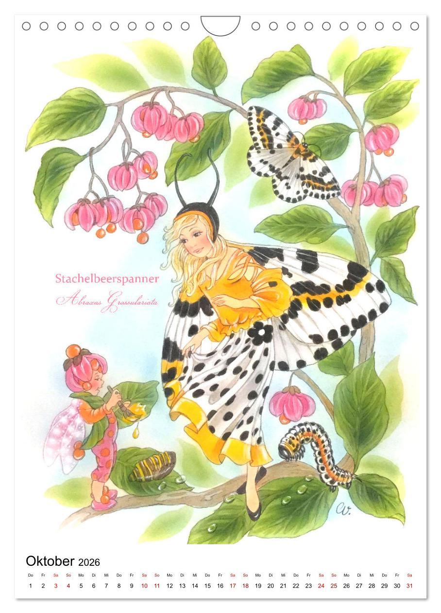 Beispielinhalt (Bild) Schmetterlings-Elfen (Wandkalender 2026 DIN A4 hoch), CALVENDO Monatskalender