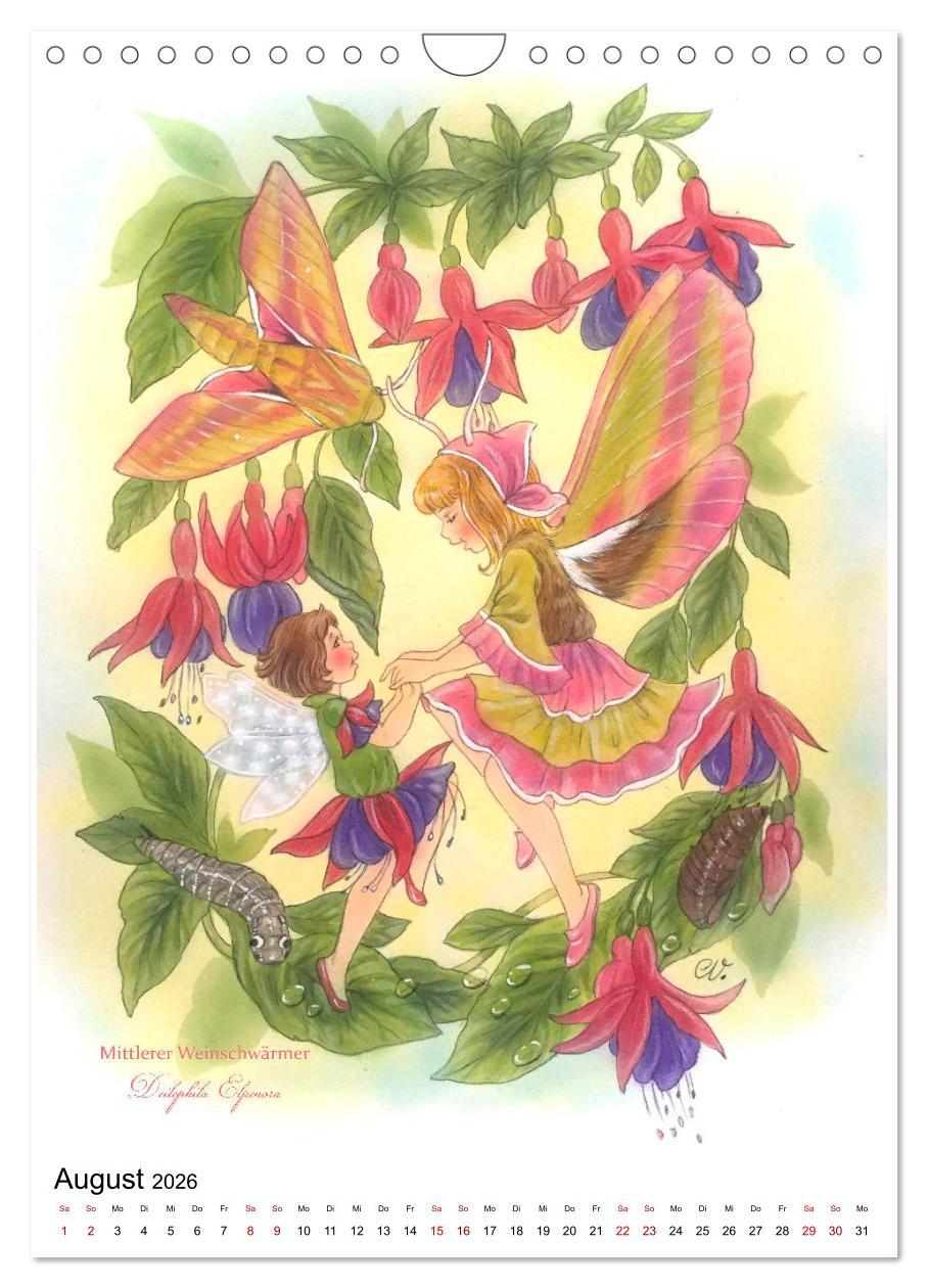 Beispielinhalt (Bild) Schmetterlings-Elfen (Wandkalender 2026 DIN A4 hoch), CALVENDO Monatskalender