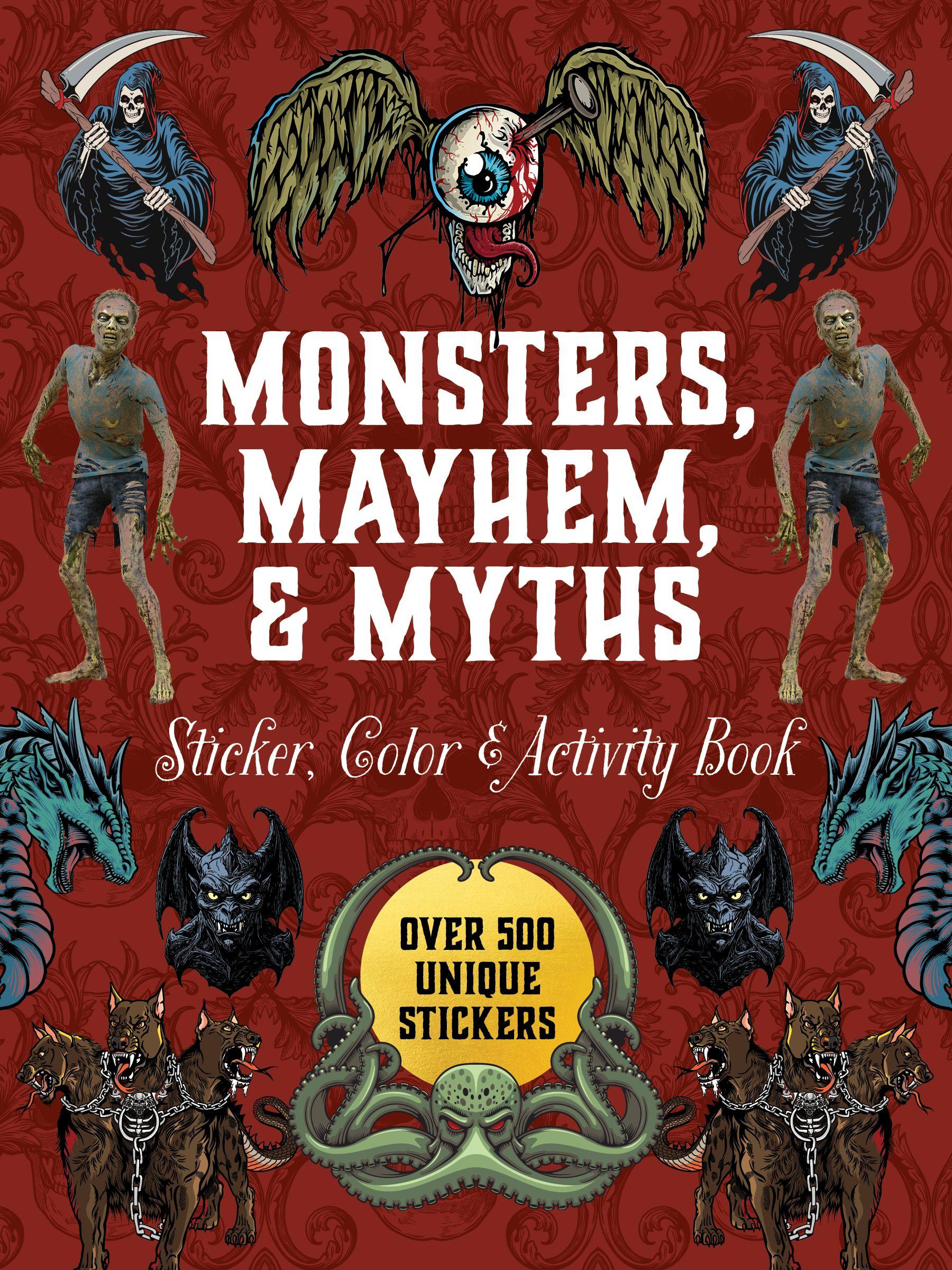 Vorderes Coverbild Monsters, Mayhem, and Myths Sticker, Color & Activity Book