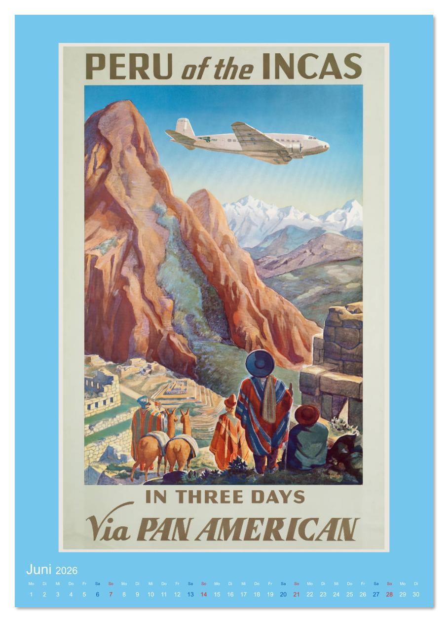Beispielinhalt (Bild) Historische Reiseplakate (Wandkalender 2026 DIN A2 hoch), CALVENDO Monatskalender