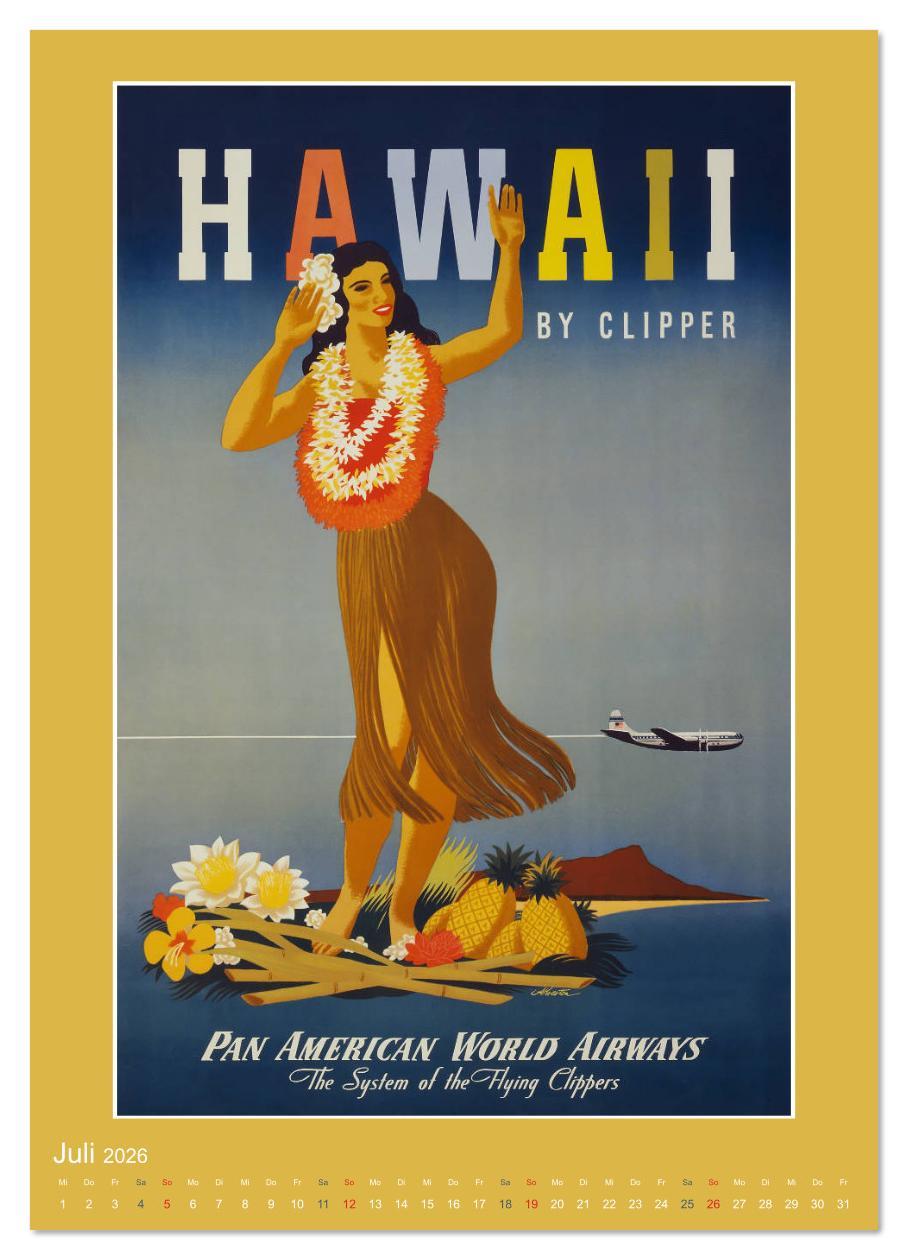 Beispielinhalt (Bild) Historische Reiseplakate (Wandkalender 2026 DIN A2 hoch), CALVENDO Monatskalender