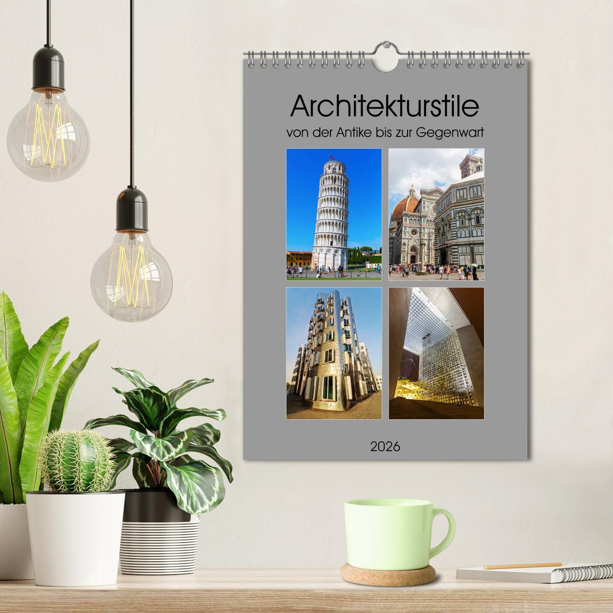 Beispielinhalt (Bild) Architekturstile von der Antike bis zur Gegenwart (Wandkalender 2026 DIN A4 hoch), CALVENDO Monatskalender